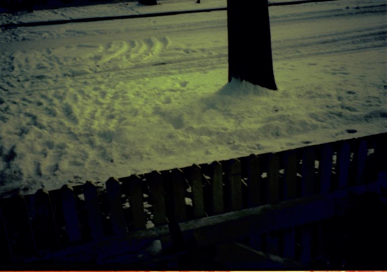 Street scene with snow. Lincoln Home NHS- Christmas Programs, 60A snow