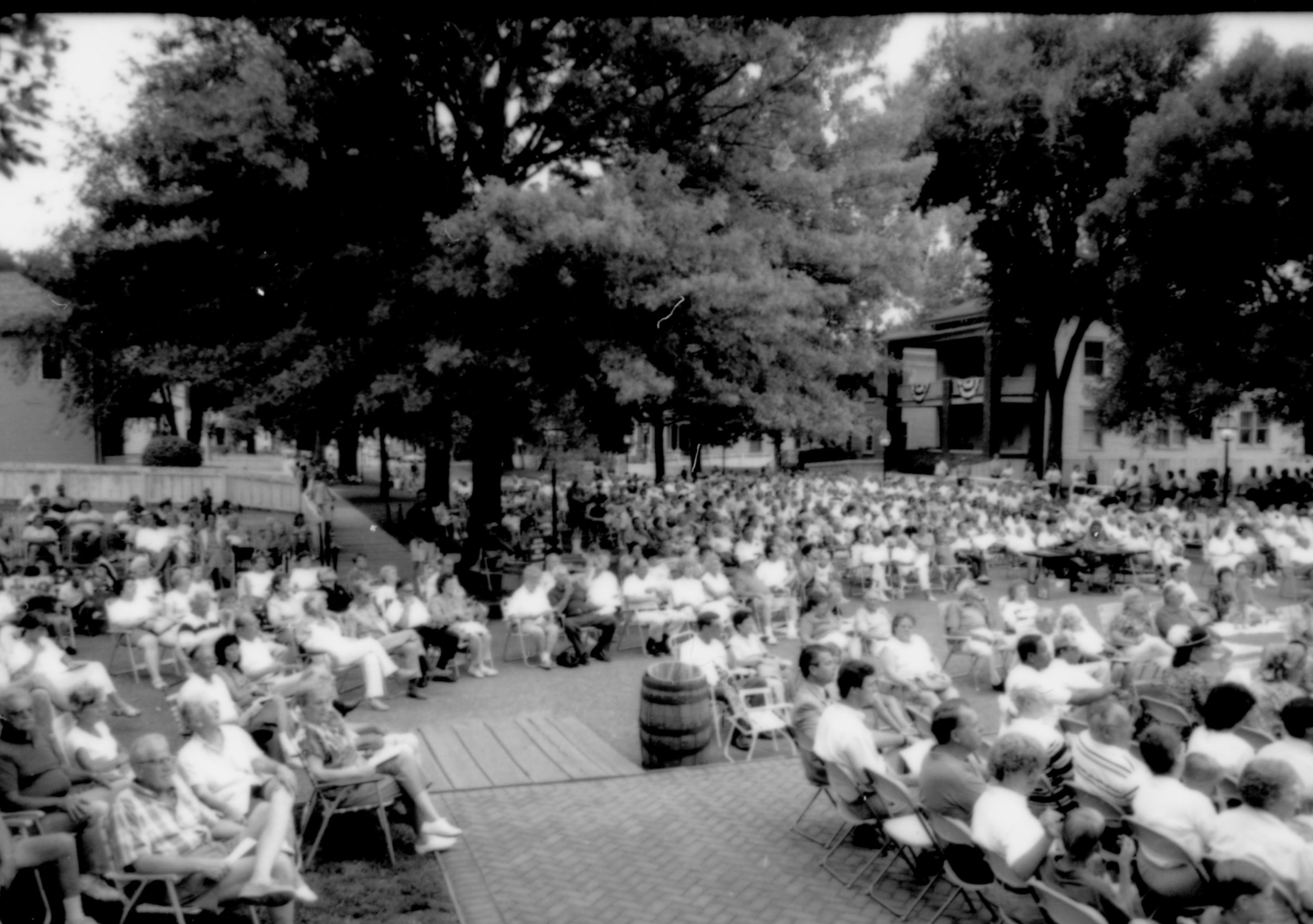 Crowd seated listening to concert. Lincoln Home NHS- Coast Guard Band Concert, 87020 concert, Coast Guard