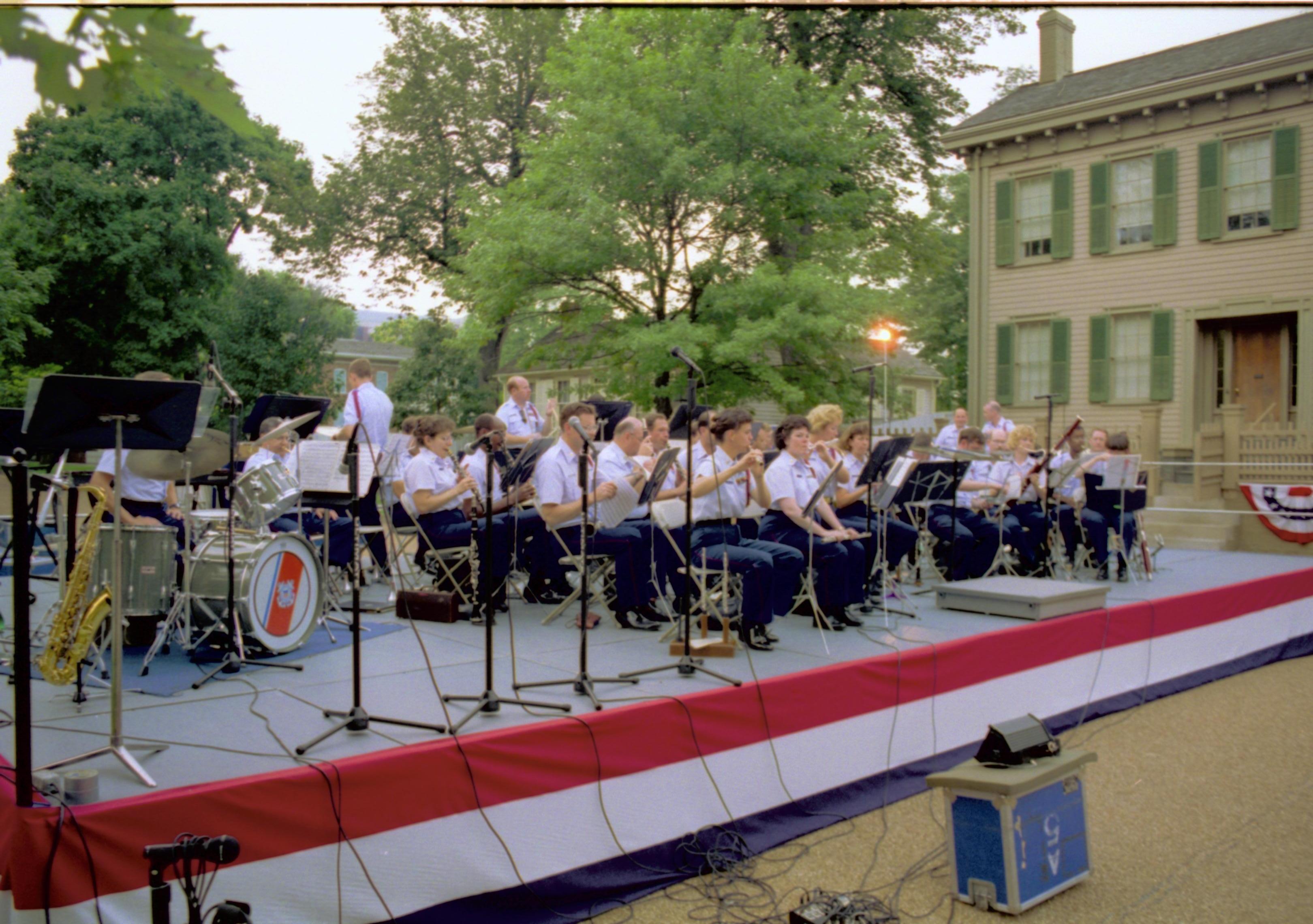 Coast Guard band performing. Lincoln Home NHS- Coast Guard Band Concert, 267618 concert, Coast Guard