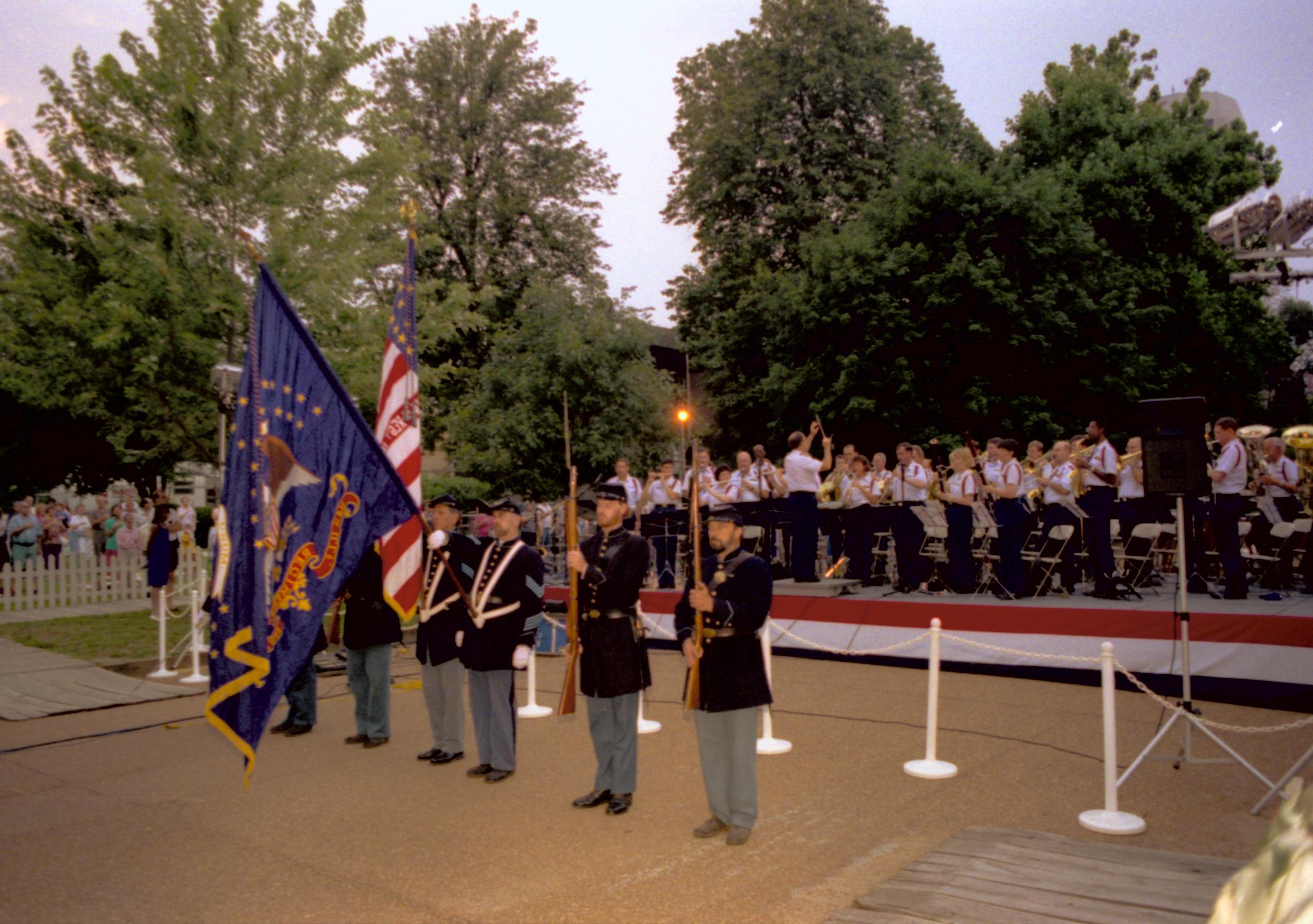 114th Infantry Reactivated Civil War color guard and Coast Guard band. Lincoln Home NHS- Coast Guard Band Concert concert, Coast Guard