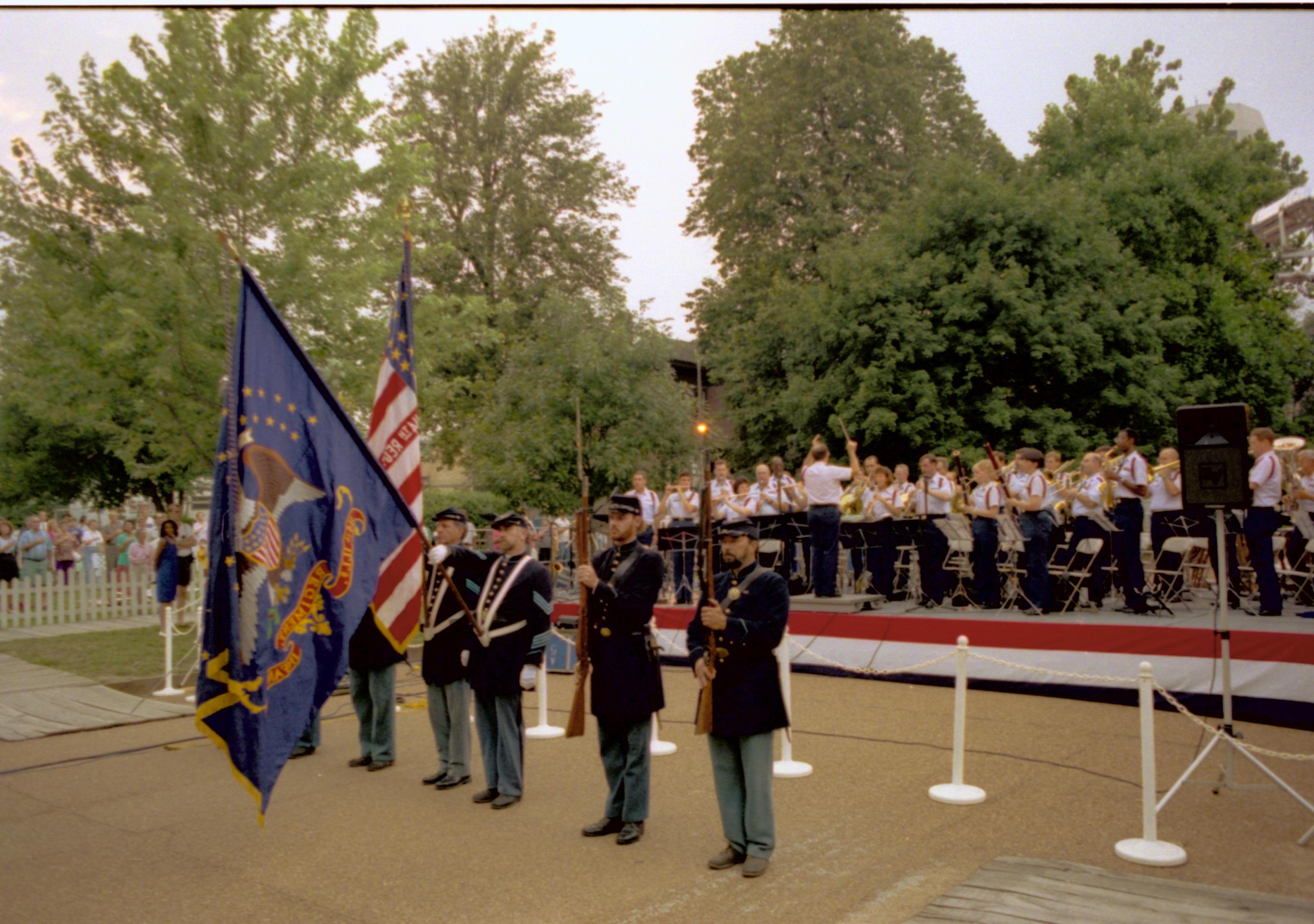 114th Infantry Reactivated Civil War color guard and Coast Guard band. Lincoln Home NHS- Coast Guard Band Concert concert, Coast Guard