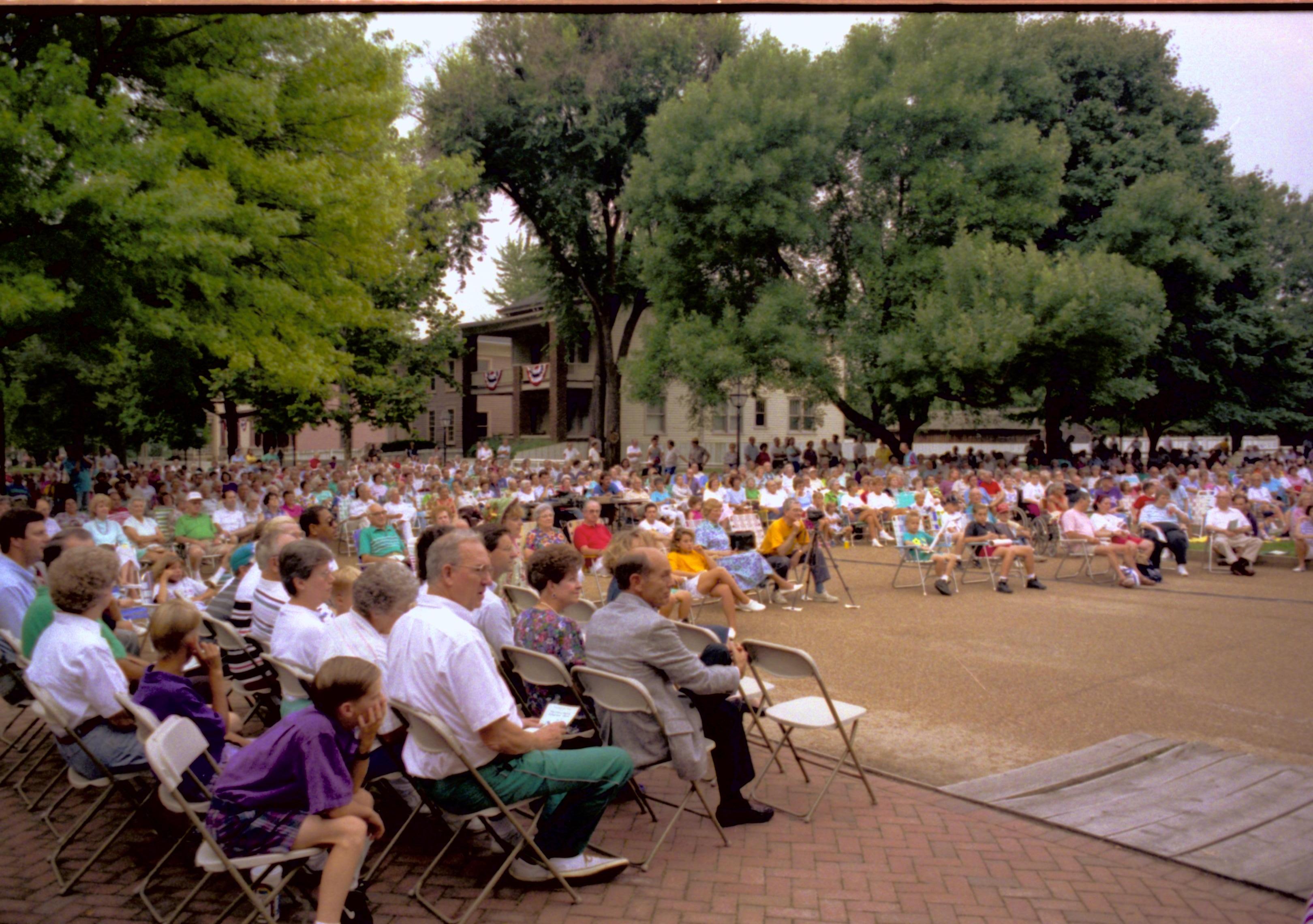 Public seated listening to Coast Guard band. Lincoln Home NHS- Coast Guard Band Concert concert, Coast Guard