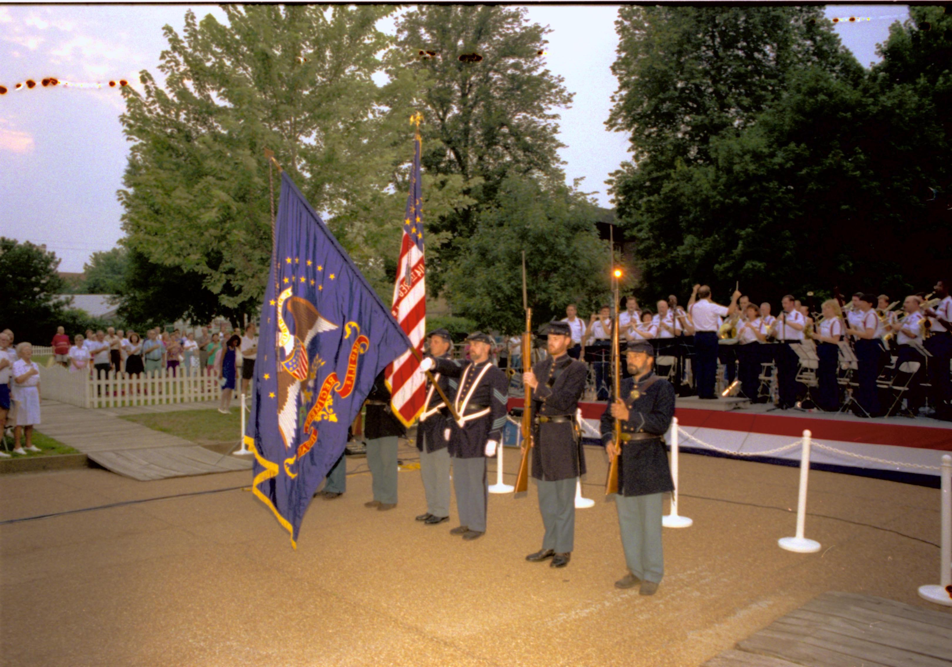 114th Infantry Reactivated Civil War color guard and Coast Guard band. Lincoln Home NHS- Coast Guard Band Concert concert, Coast Guard