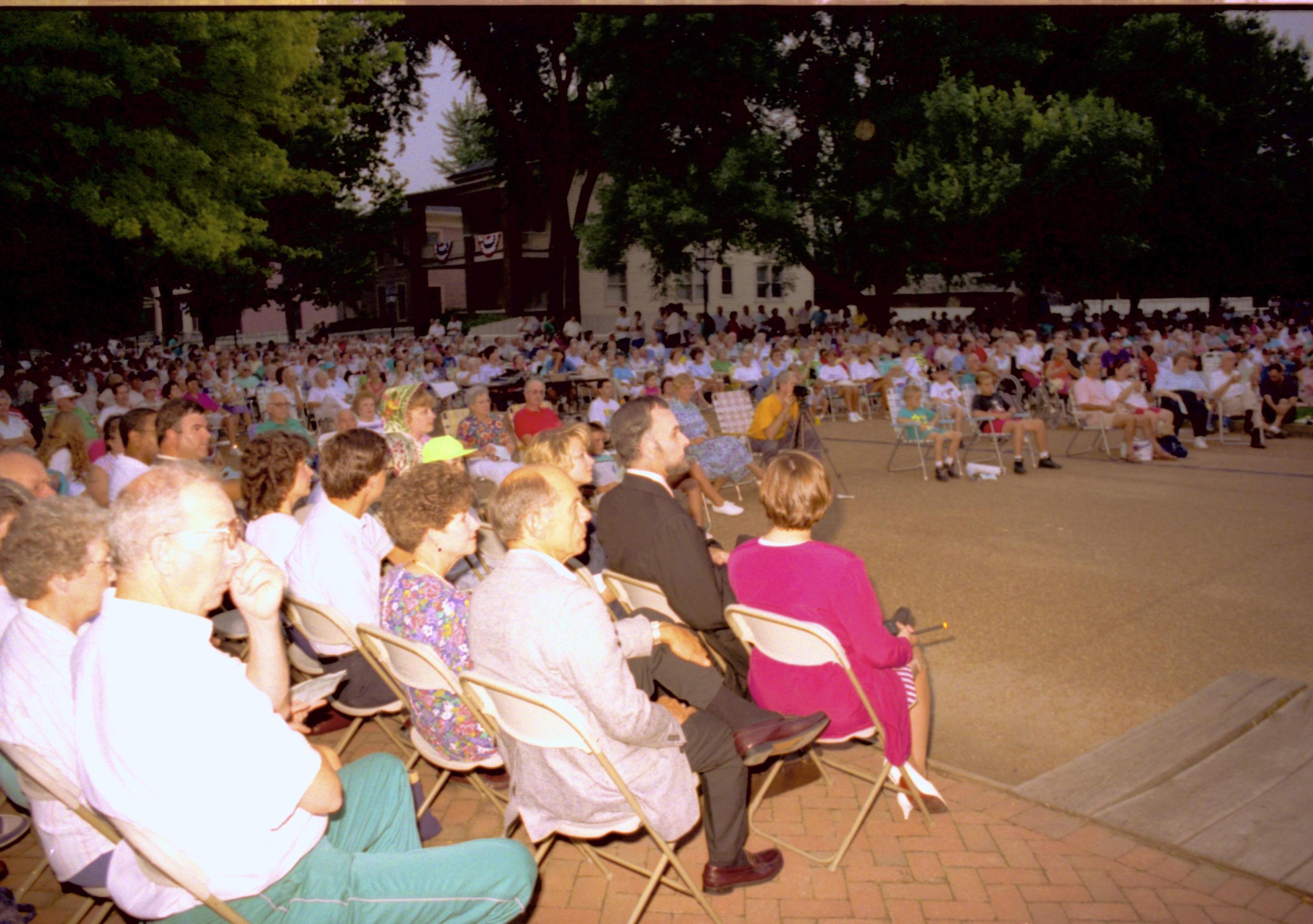 Crowd seated listening to concert. Lincoln Home NHS- Coast Guard Band Concert concert, Coast Guard