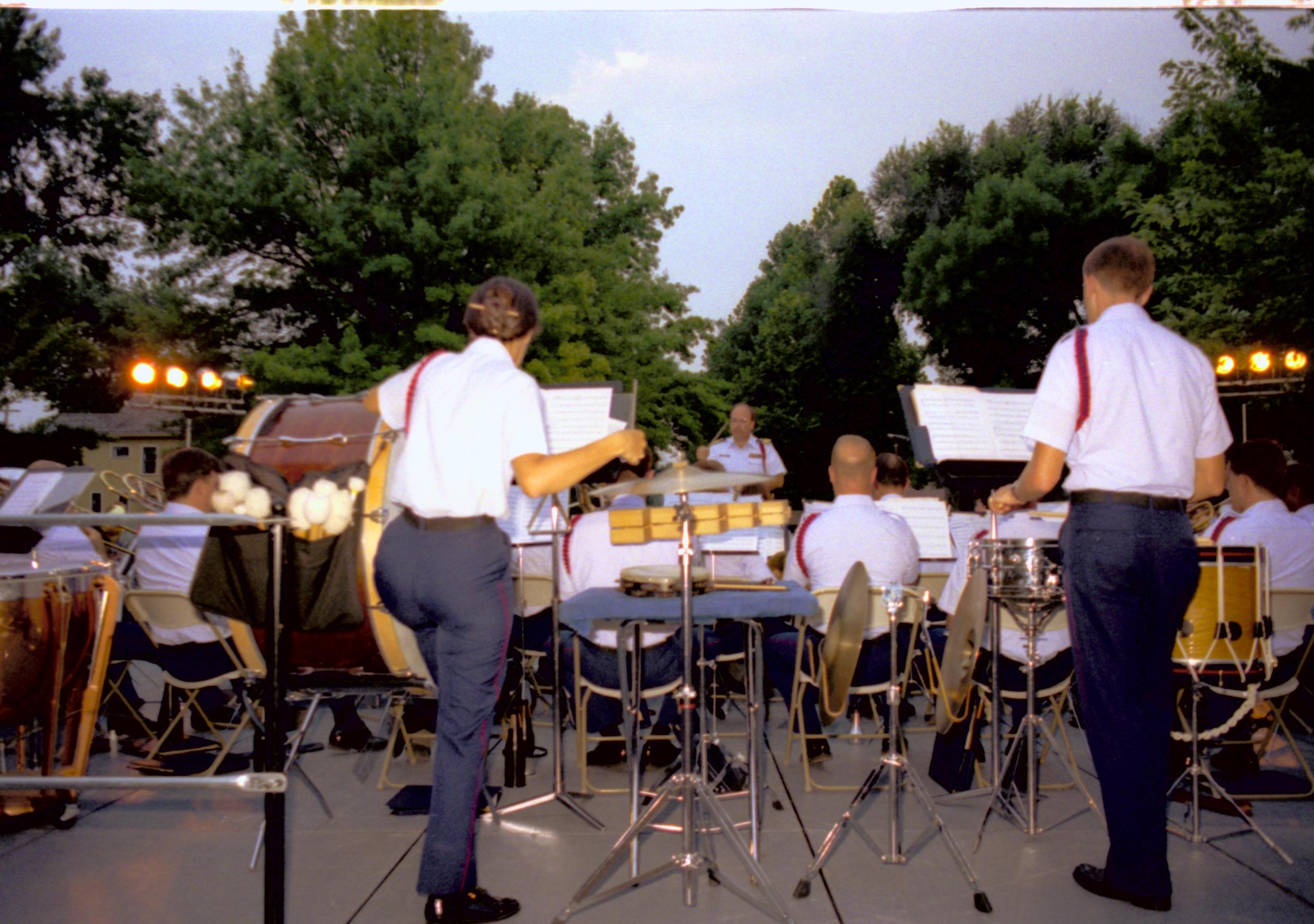 Coast Guard band on stage. Lincoln Home NHS- Coast Guard Band Concert concert, Coast Guard