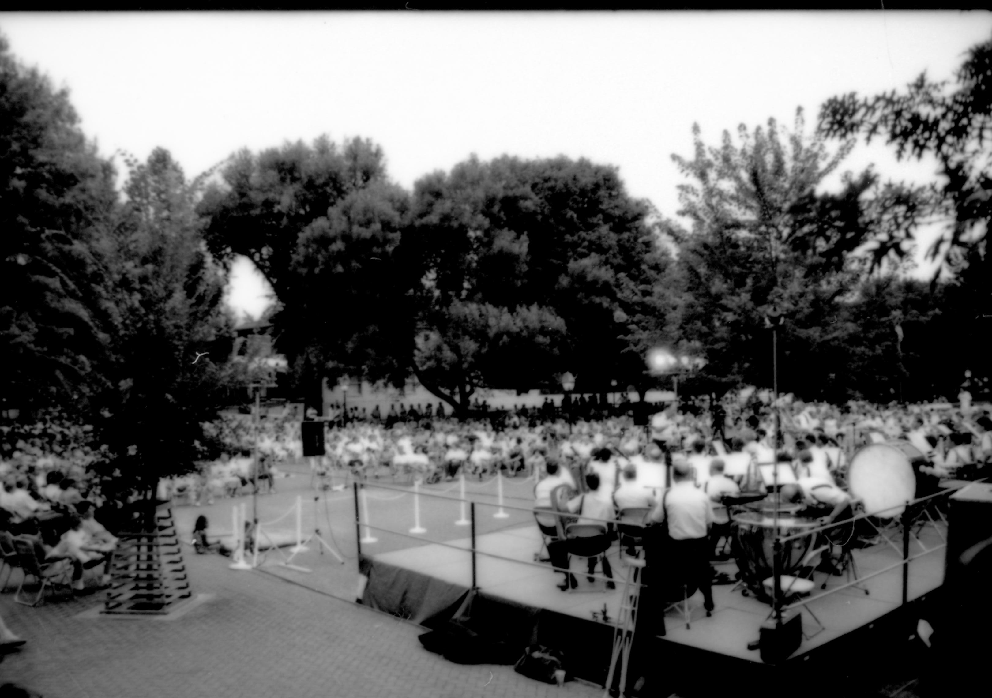 Coast Guard band performing before crowd. Lincoln Home NHS- Coast Guard Band Concert, 87020 concert, Coast Guard