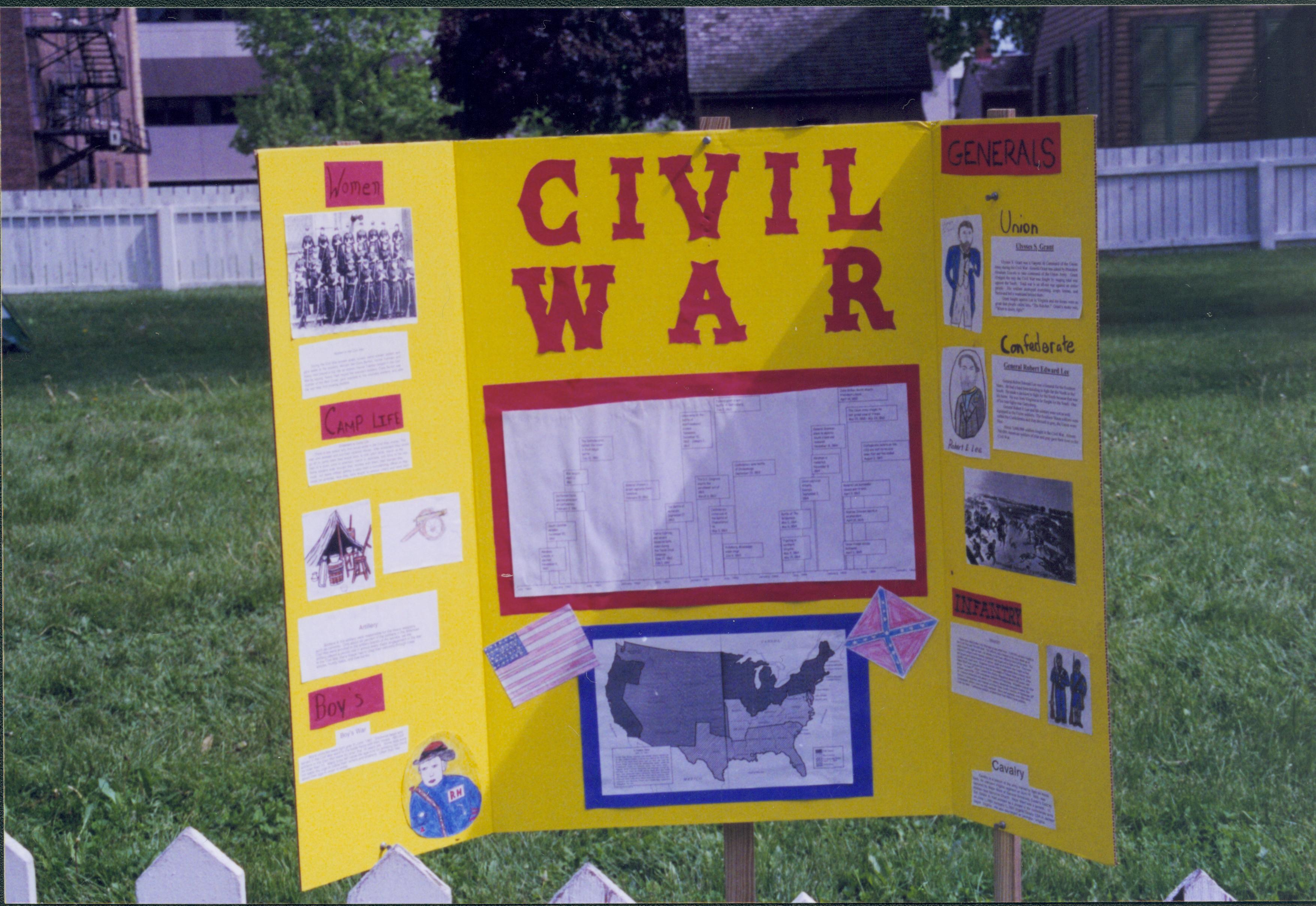 Civil War sign Lincoln Home NHS- Dubois School, 2002-6 exp 5 re-enactment, Carrigan, sign