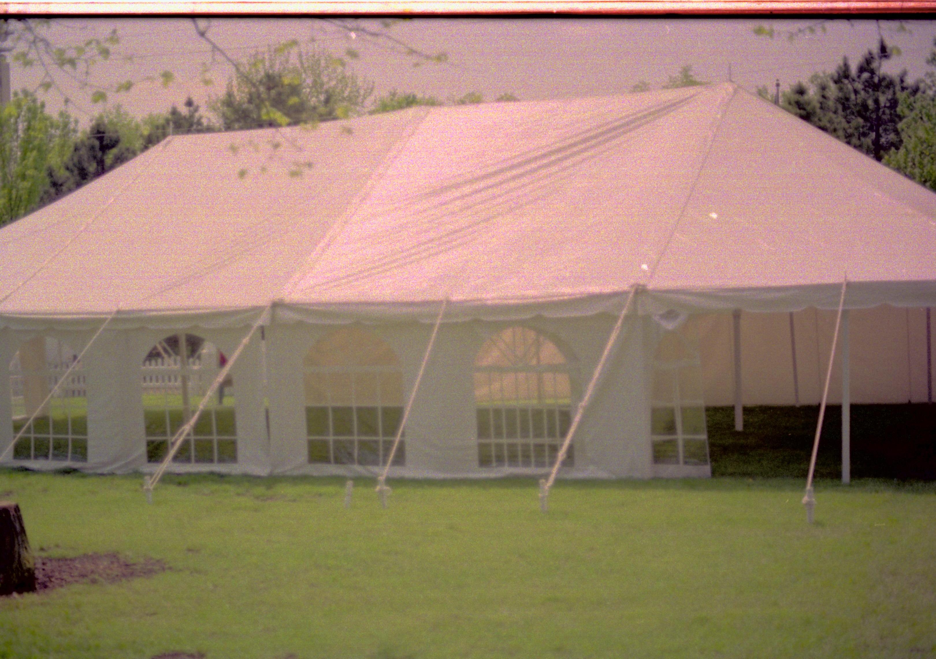 Tent on Dean lawn, Art Association of Springfield Art Fair Lincoln Home NHS- Durbin, 24C, artifact #744 Art, fair, tent