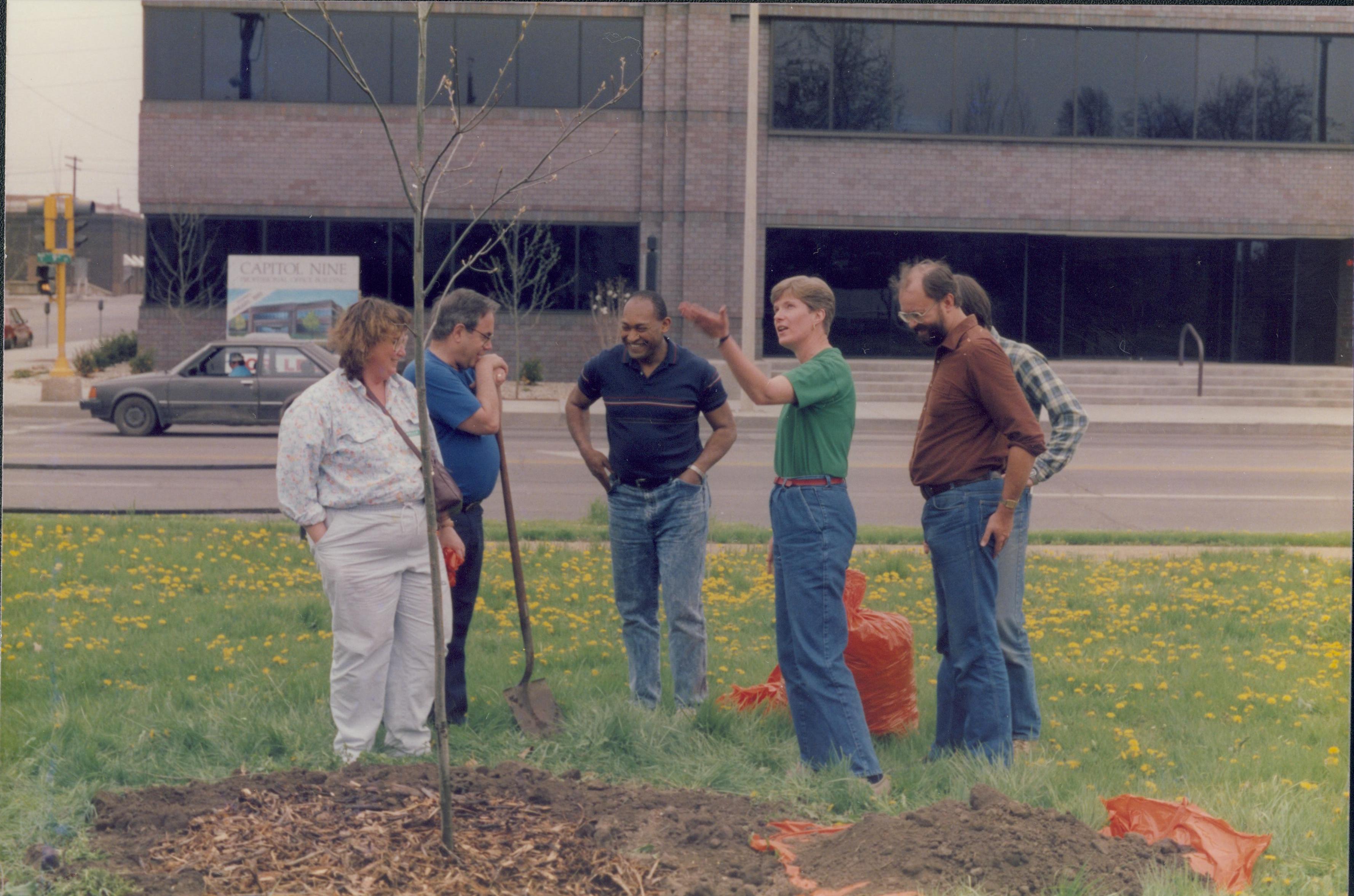 Tree planting, behind Morris Home Lincoln Home NHS- Earth Day 1989 Earth Day, tree, planting