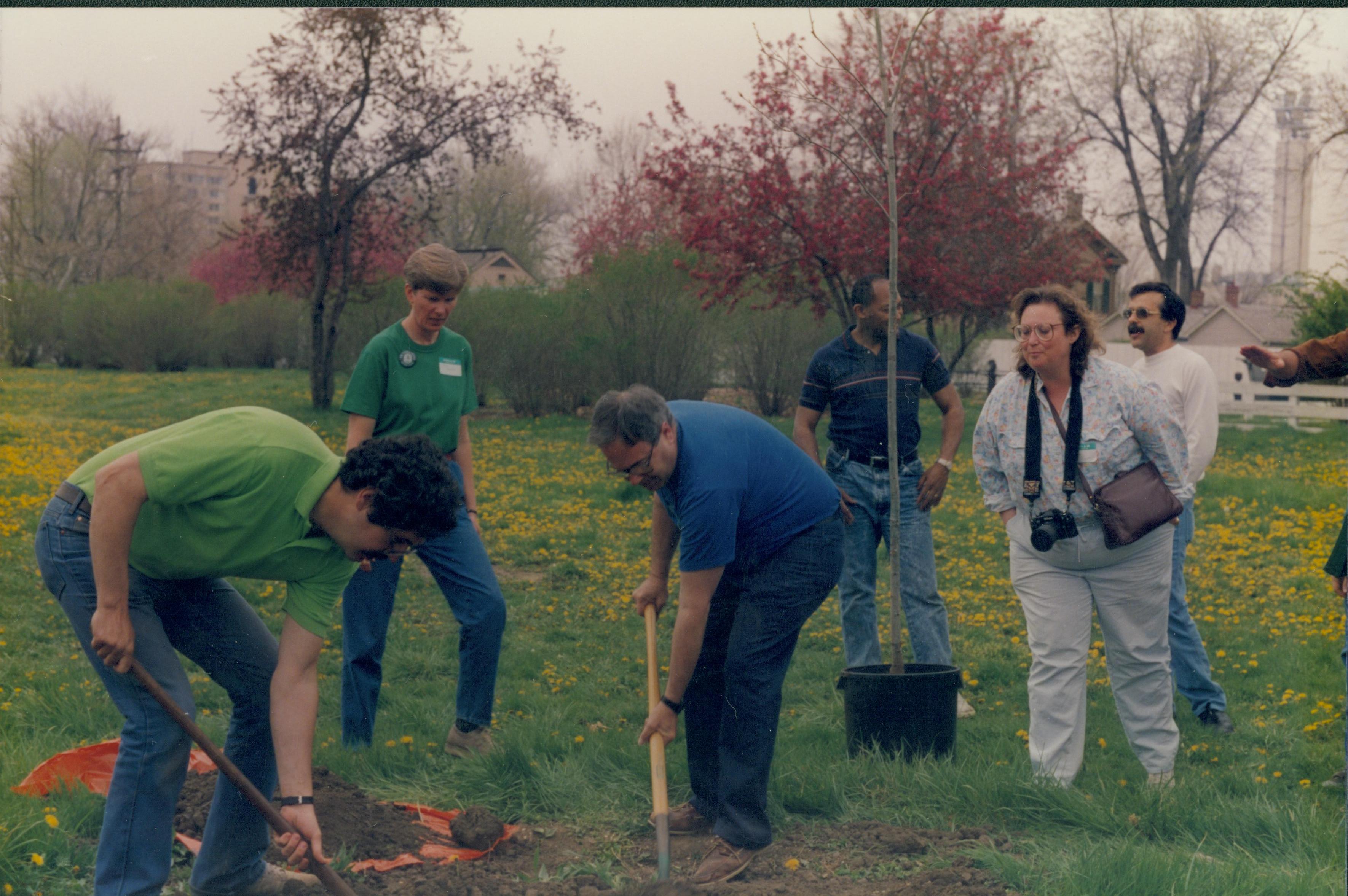 Tree planting, behind Morris Home Lincoln Home NHS- Earth Day 1989 Earth Day, tree, planting