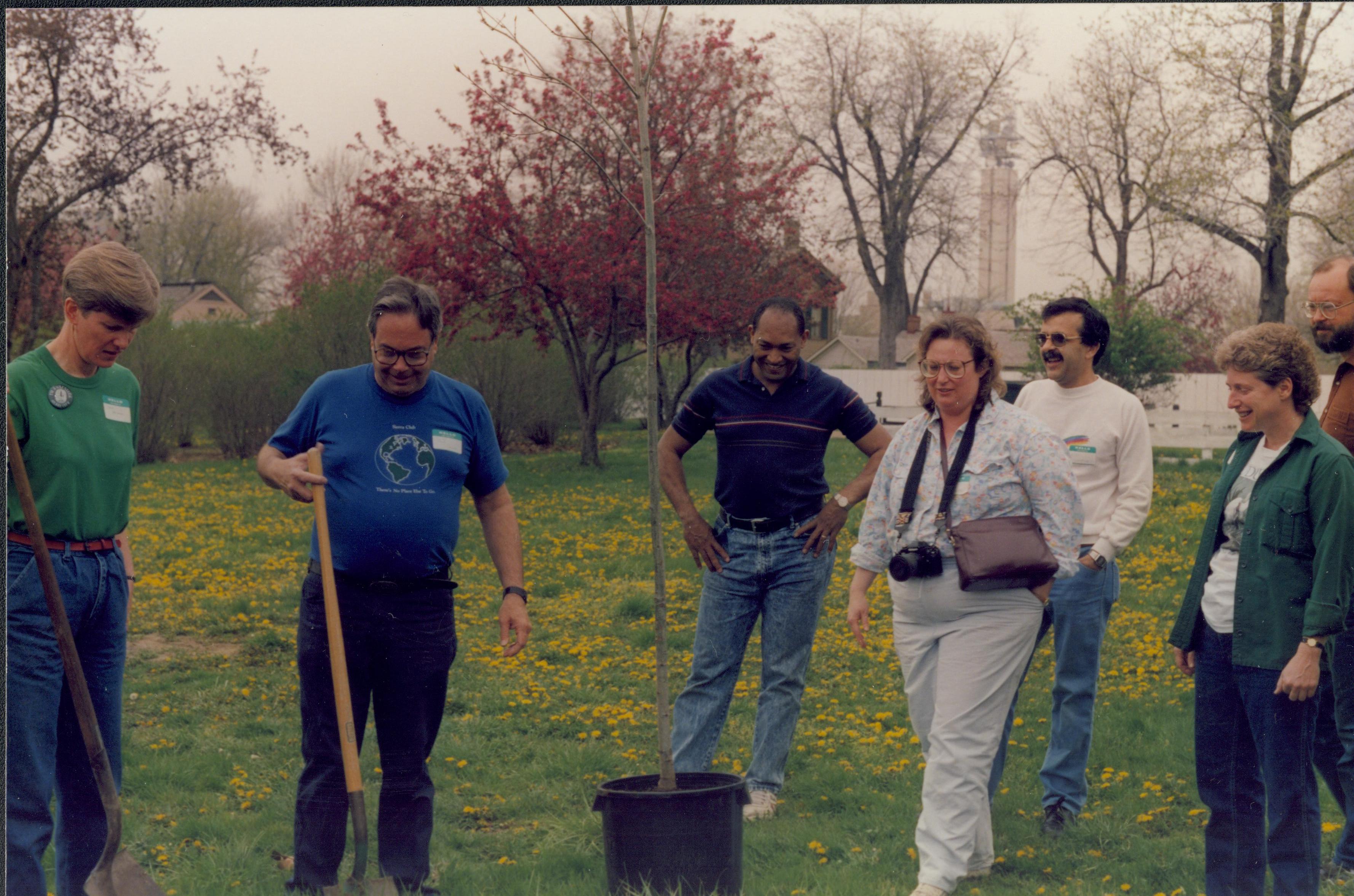 Tree planting, behind Morris Home Lincoln Home NHS- Earth Day 1989 Earth Day, tree, planting