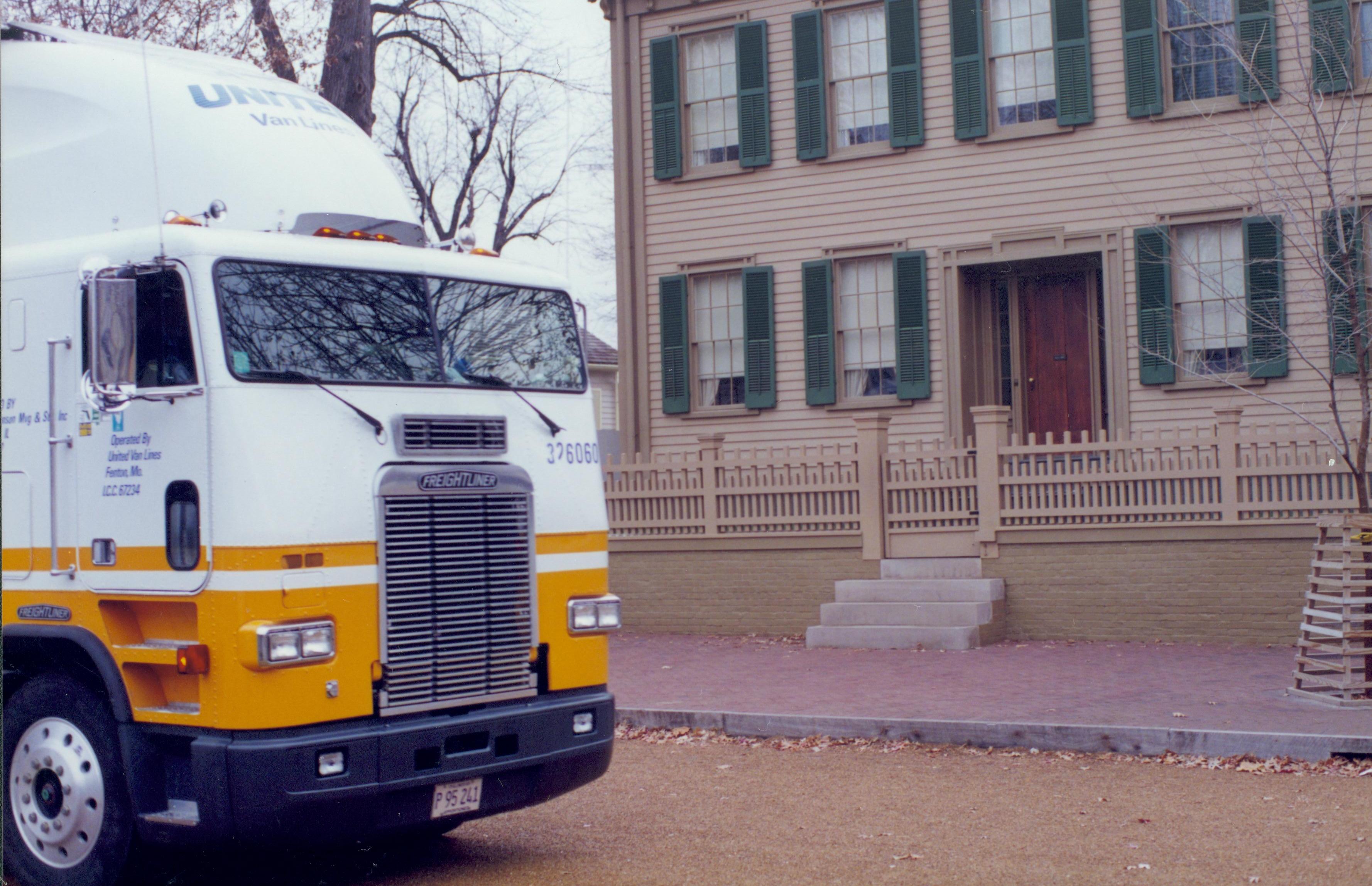 Truck in front of Lincoln home. Lincoln Home NHS- Bring Furniture Back Home furniture