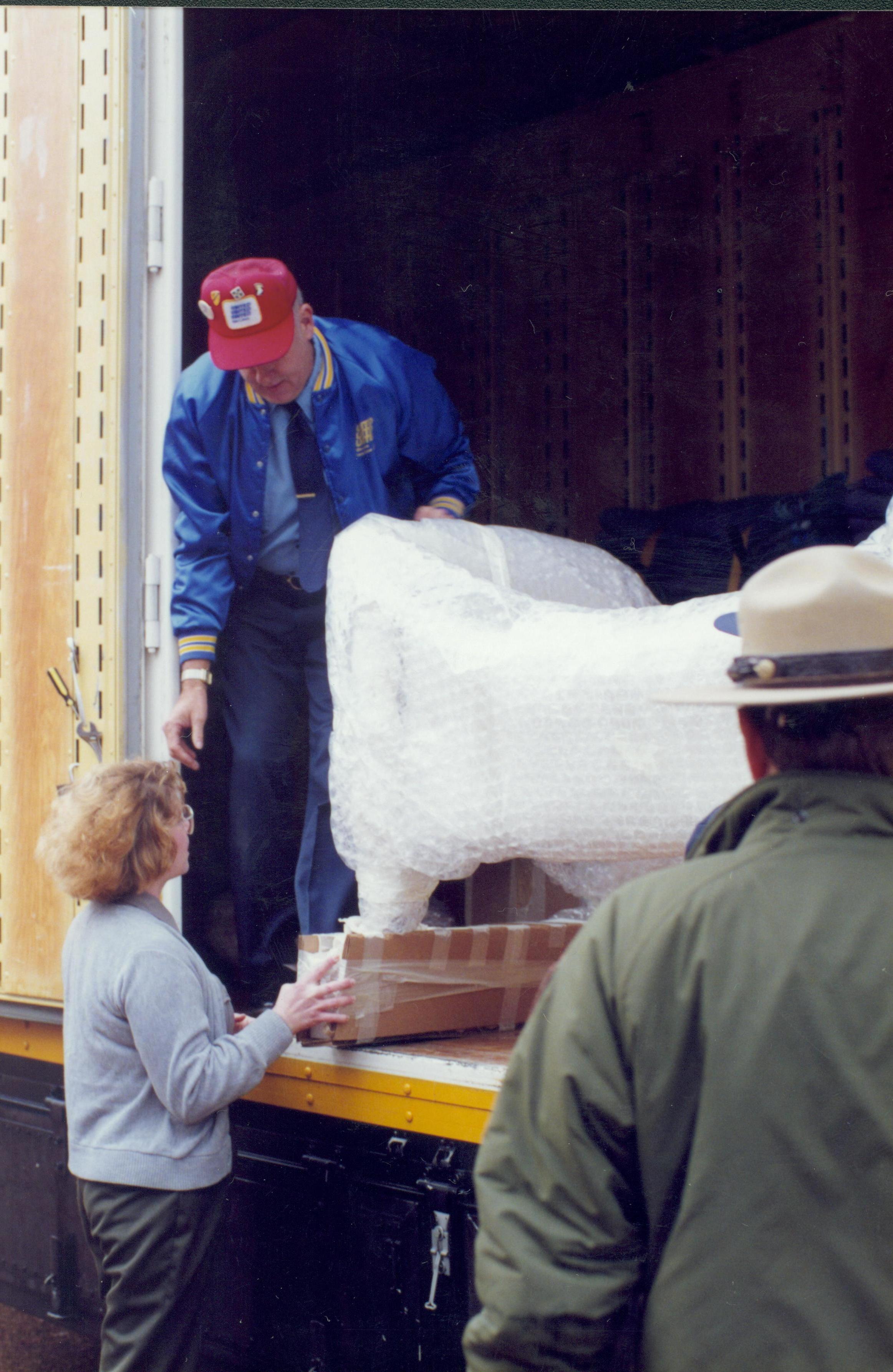 Unloading moving truck. Lincoln Home NHS- Bring Furniture Back Home furniture, movers