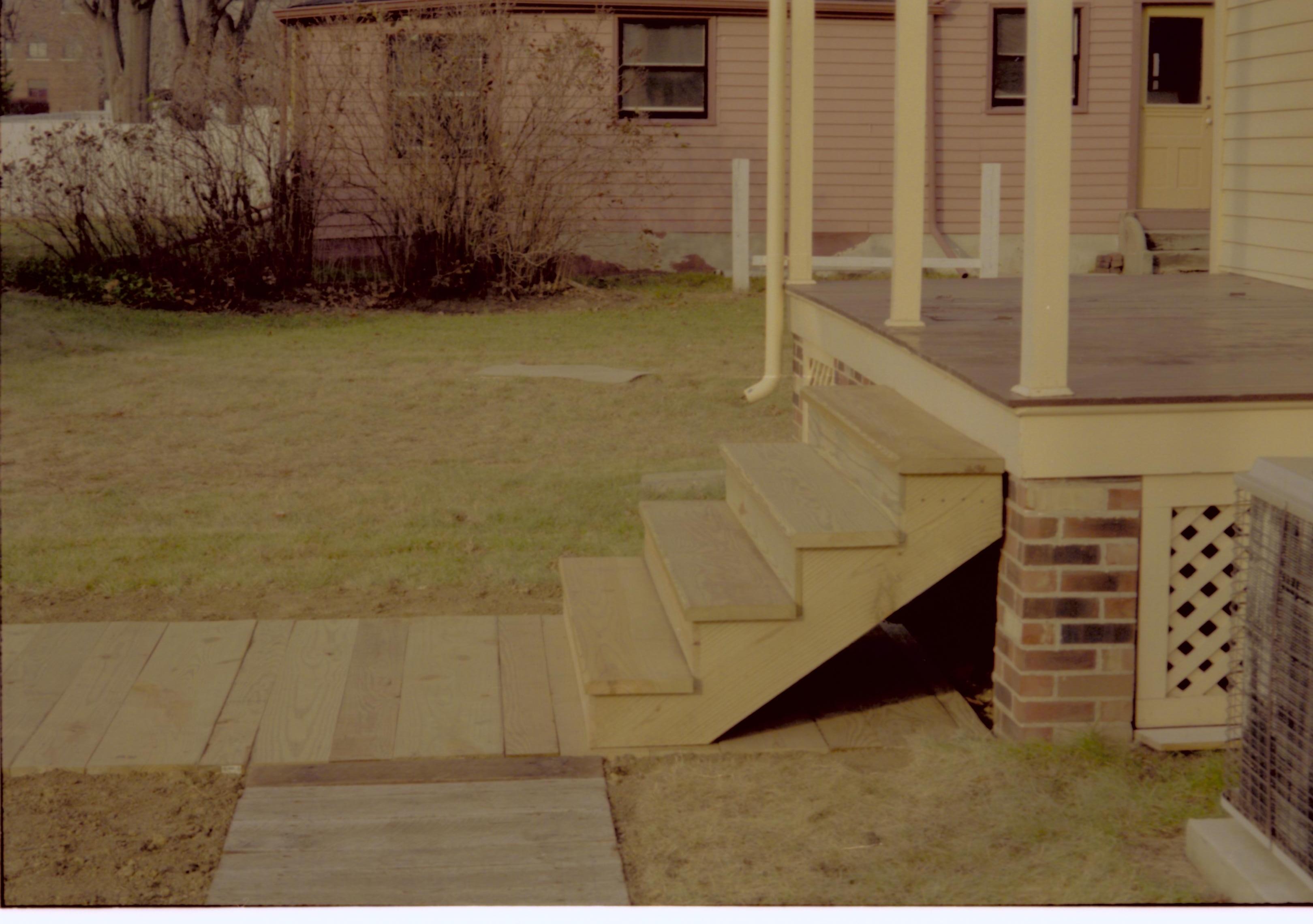 Back steps of  house. Lincoln Home NHS- Bring Furniture Back Home, 79A Shutt, steps