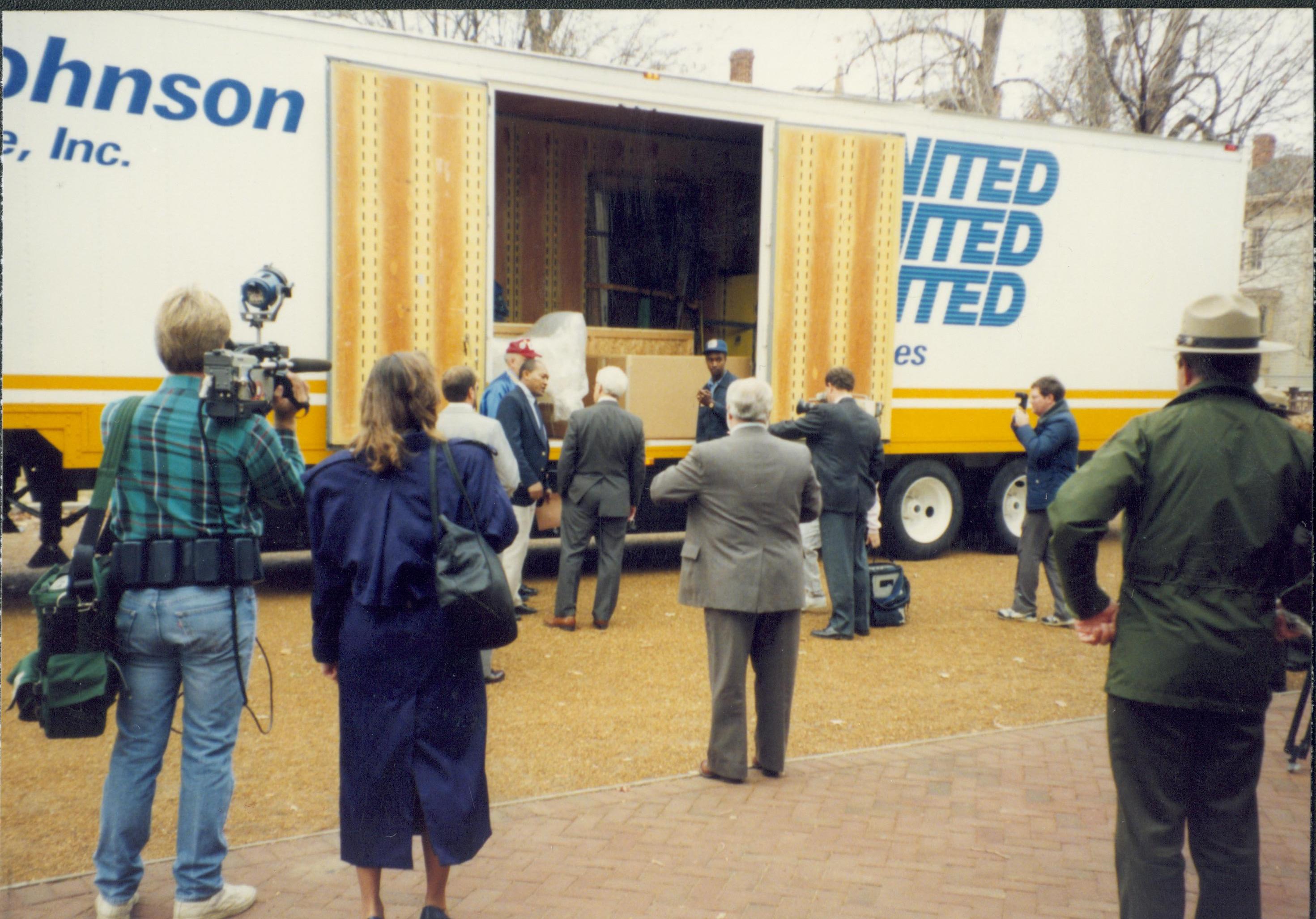 Moving van being unloaded. Lincoln Home NHS- Bring Furniture Back Home, 313194 furniture, movers, truck