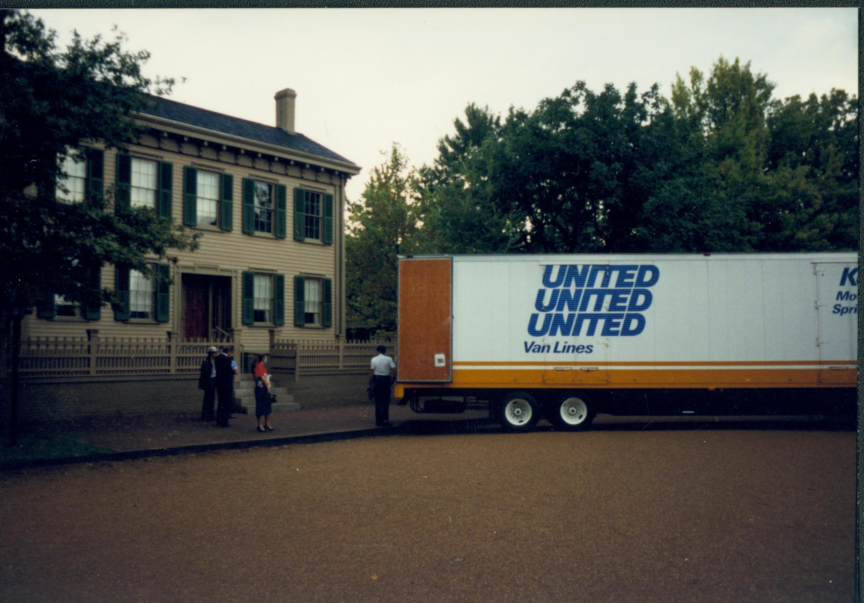 Unloading moving truck in front of Lincoln home. Lincoln Home NHS- Bring Furniture Back Home, 367659 furniture, movers, truck