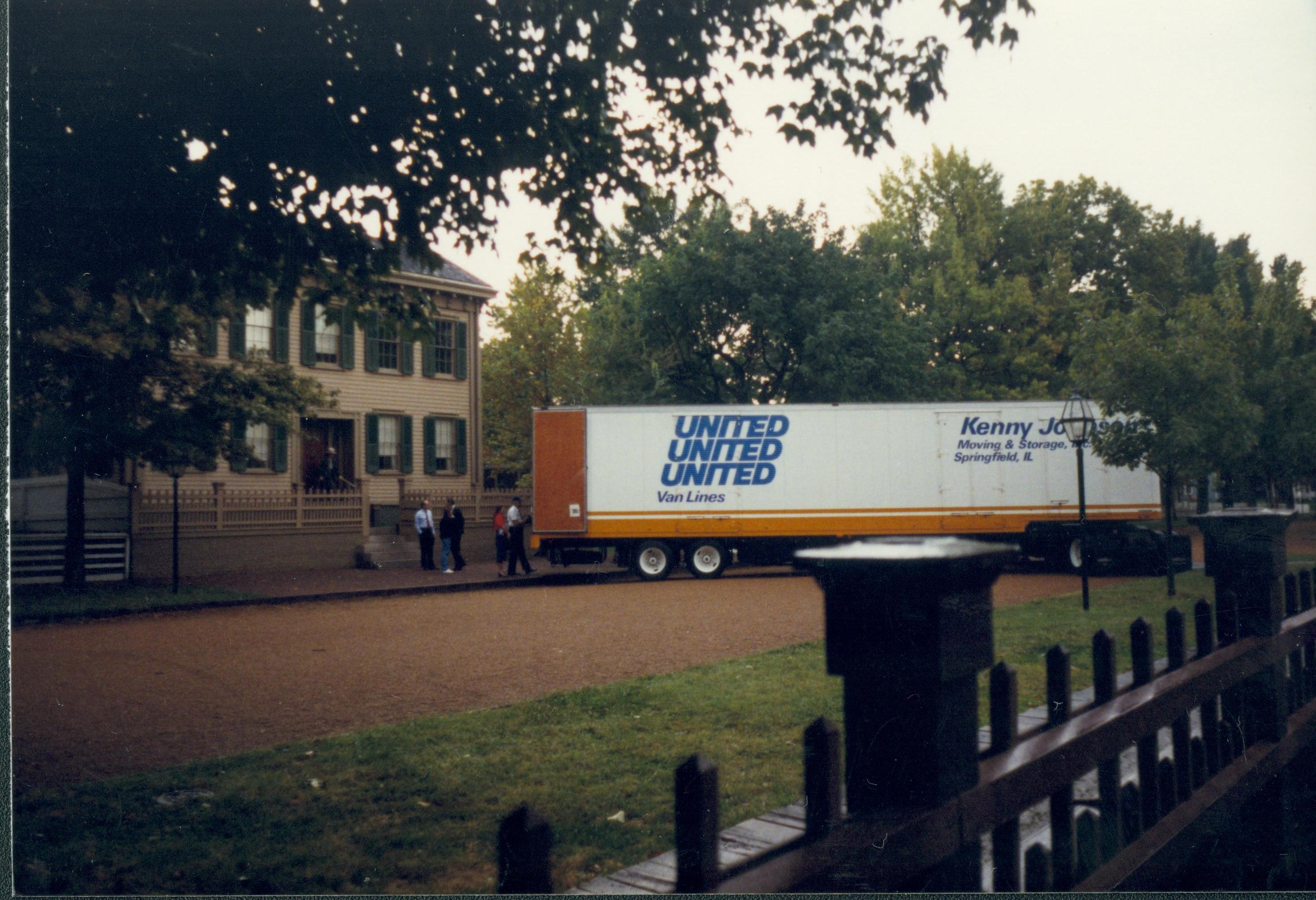 Unloading moving truck in front of Lincoln home. Lincoln Home NHS- Bring Furniture Back Home, 367659 furniture, movers, truck