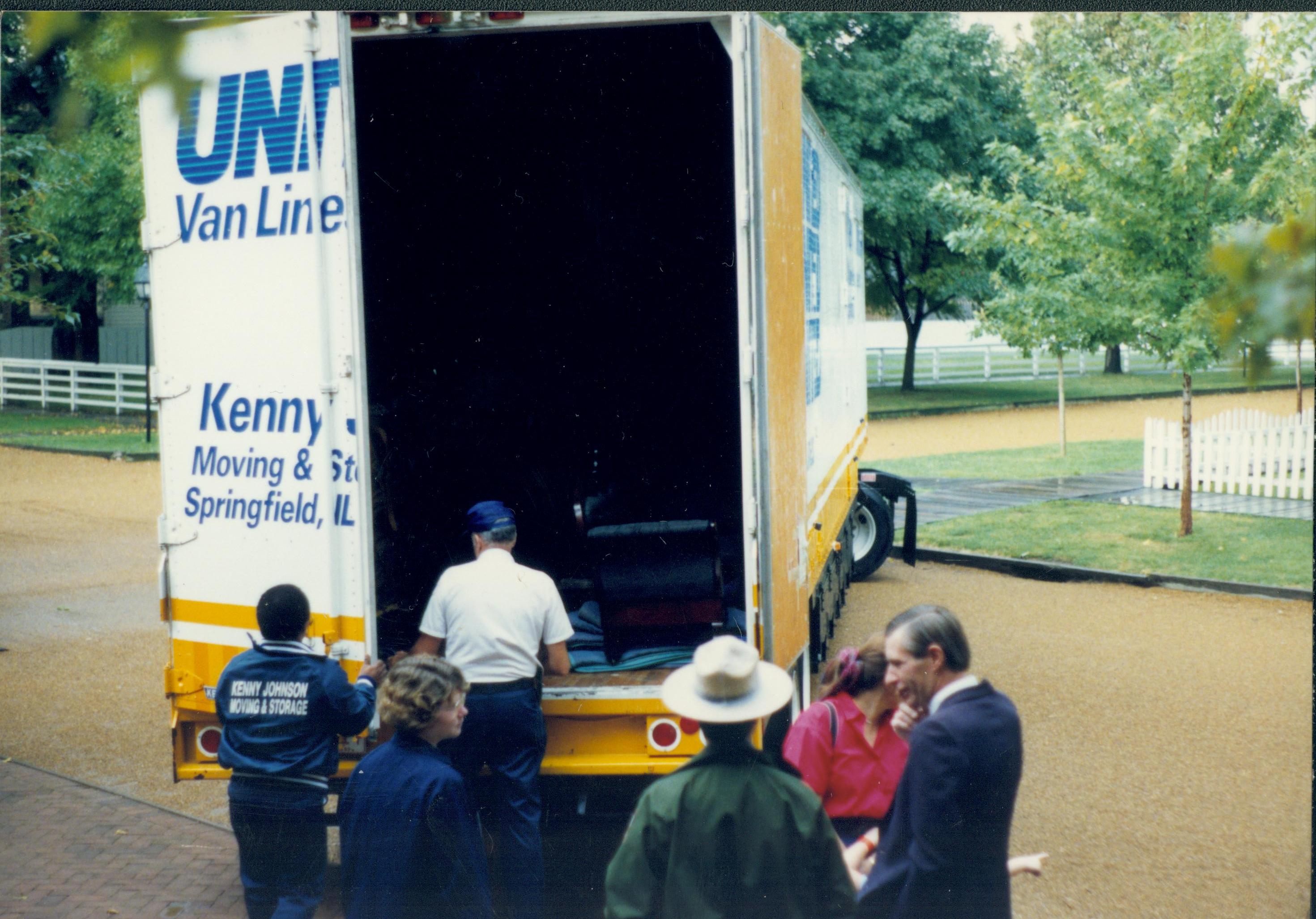 Unloading moving truck. Lincoln Home NHS- Bring Furniture Back Home, 367659 furniture, movers, truck