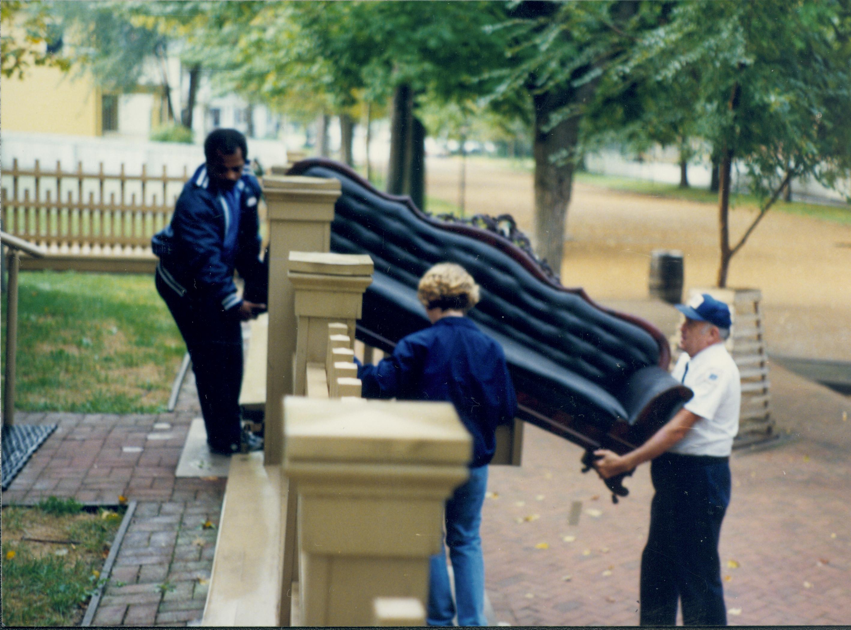 Carrying sofa un steps. Lincoln Home NHS- Bring Furniture Back Home, 367661 furniture, movers, sofa