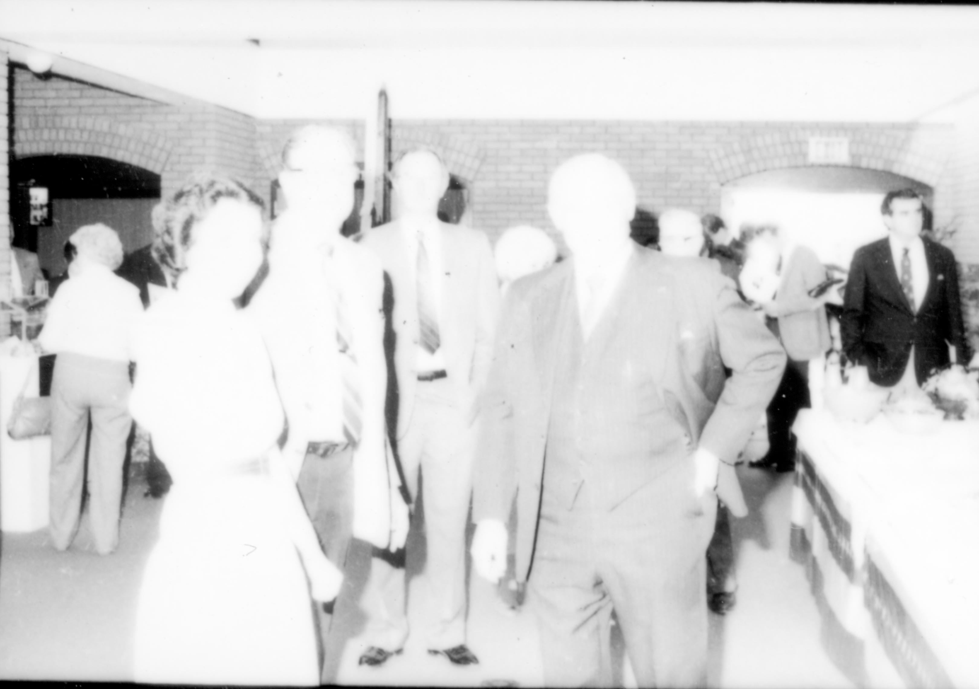 Washed out picture. Lincoln Home NHS- Paul Findley and Michel VIP visit, 121 Finley, Michel, visit, reception