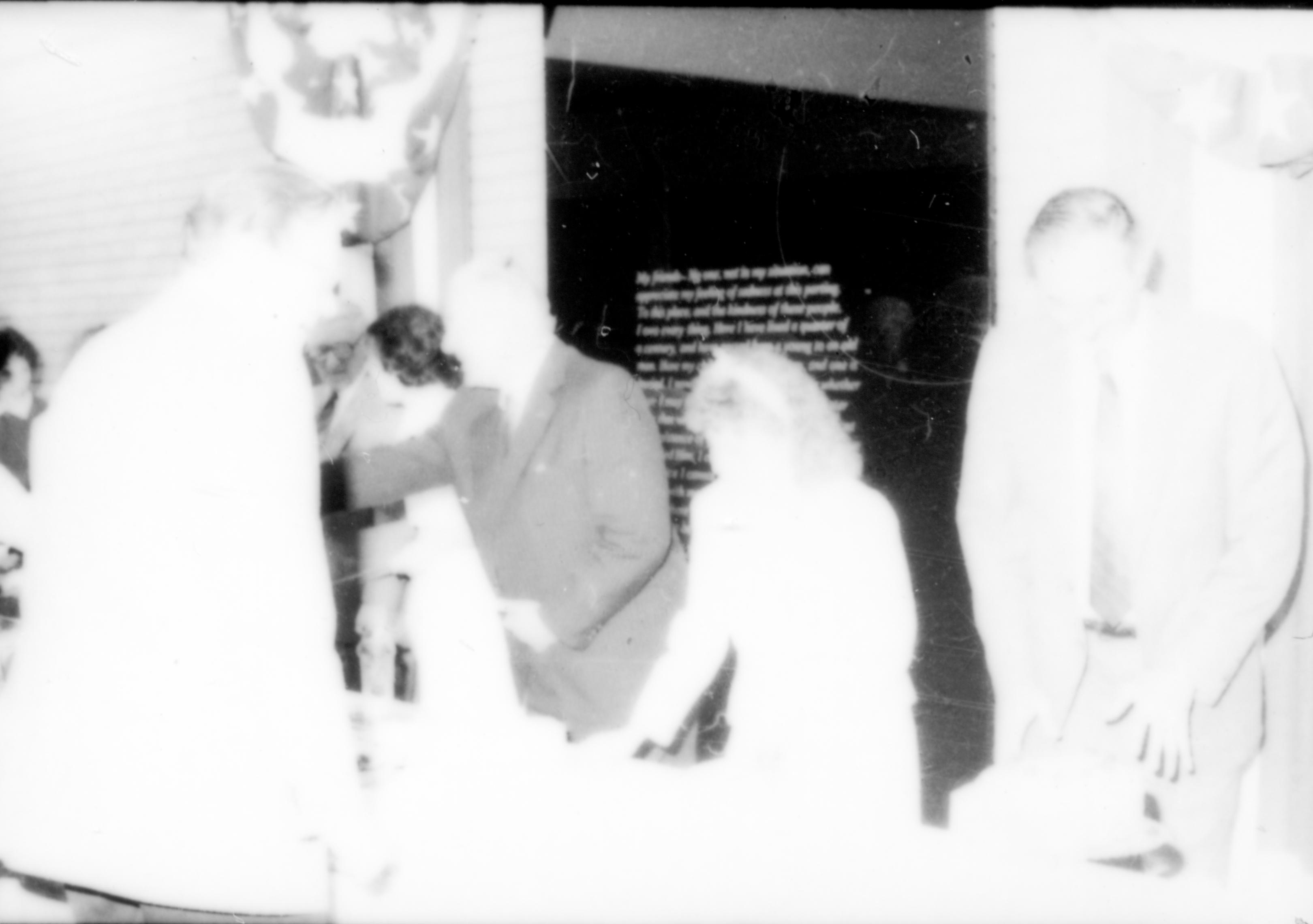 Washed out picture. Lincoln Home NHS- Paul Findley and Michel VIP visit, 121 Finley, Michel, visit, reception