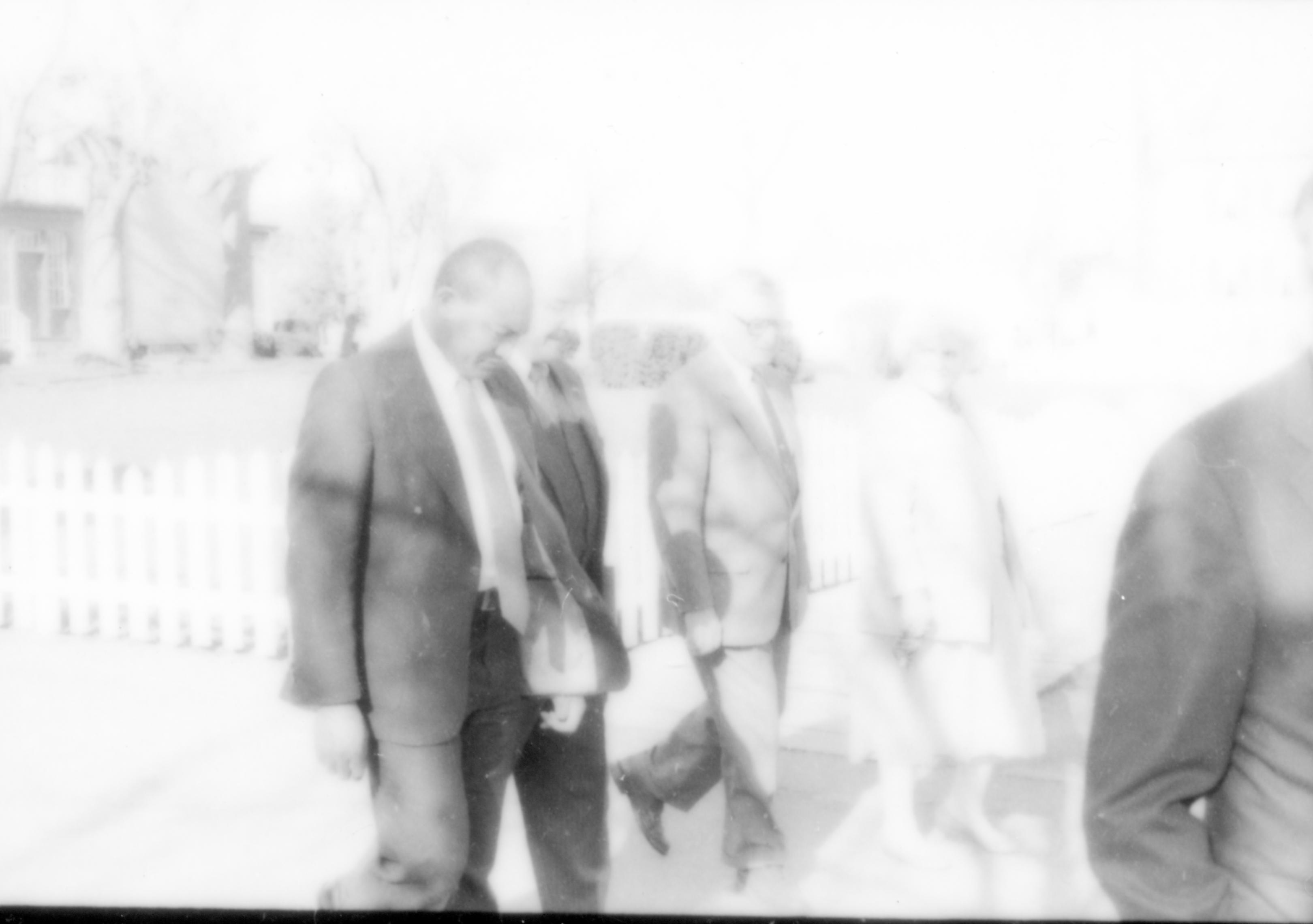poor quality picture. Lincoln Home NHS- Paul Findley and Michel VIP visit, 124 Finley, Michel, visit