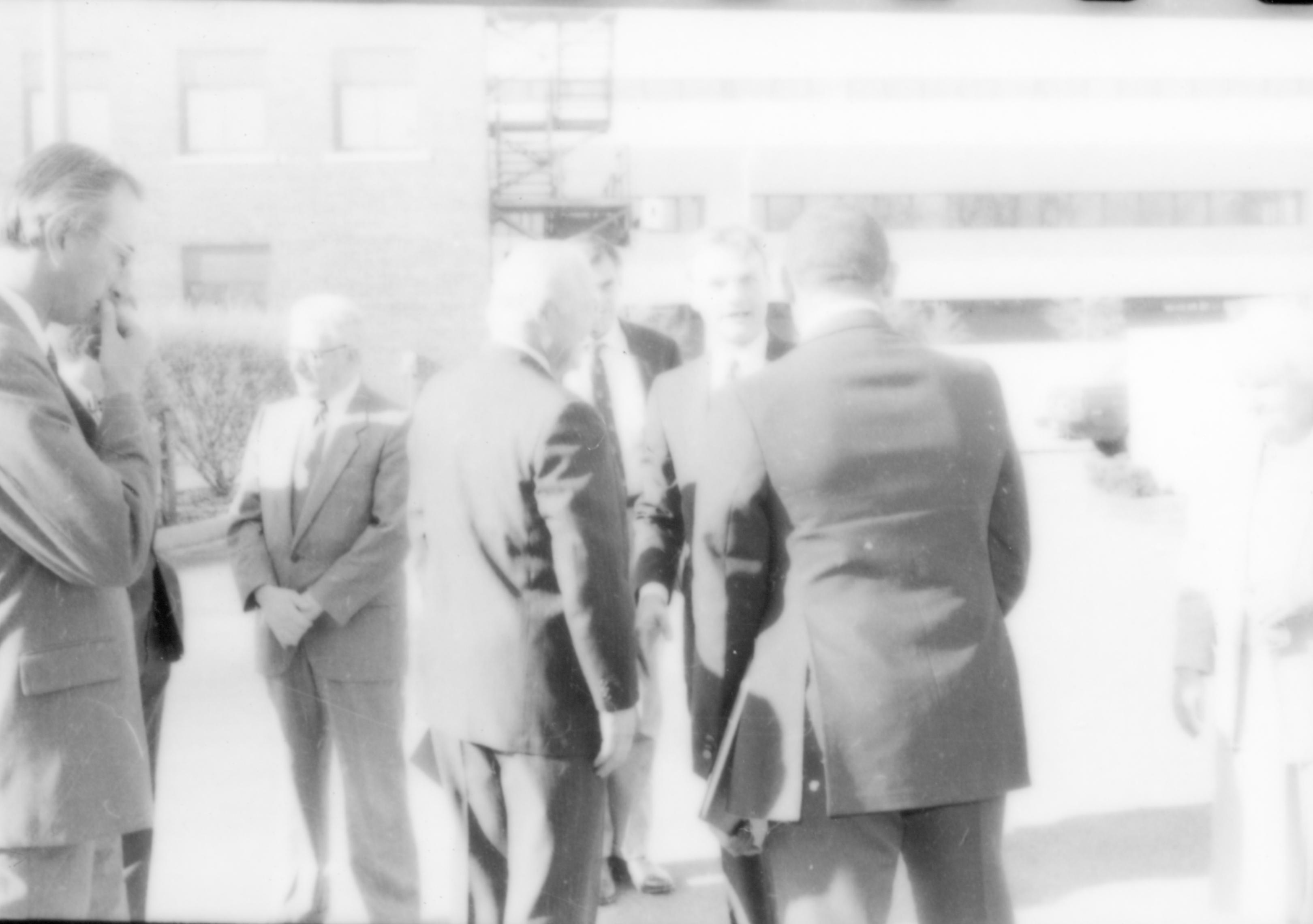 poor quality picture. Lincoln Home NHS- Paul Findley and Michel VIP visit, 124 Finley, Michel, visit