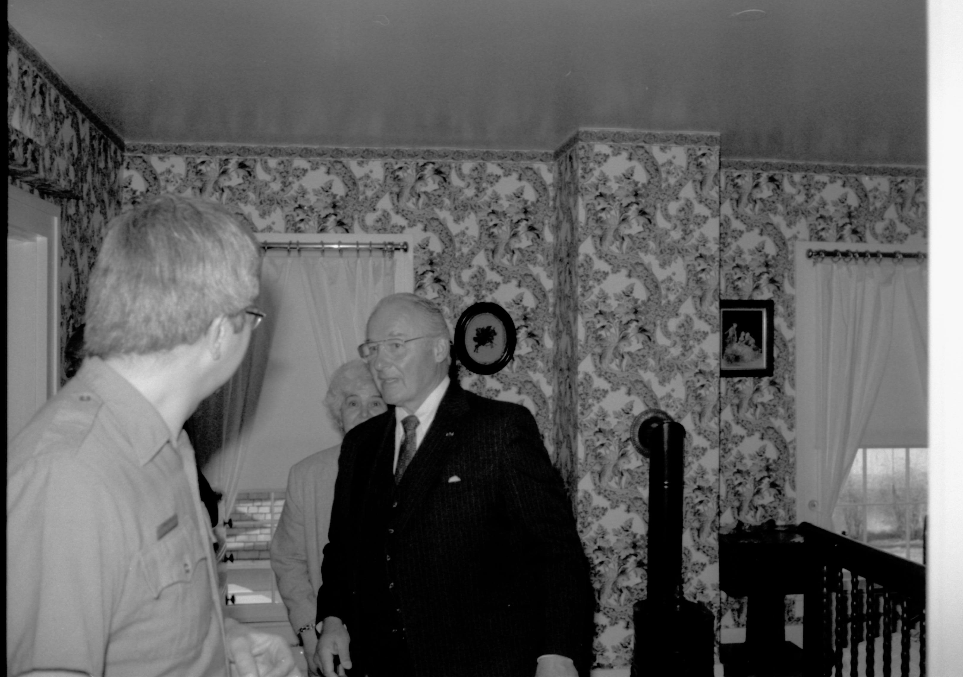Ranger and man in Mary's bedroom. Lincoln Home NHS- VIP Findley and Michel Visit, 65A award, visit, tour