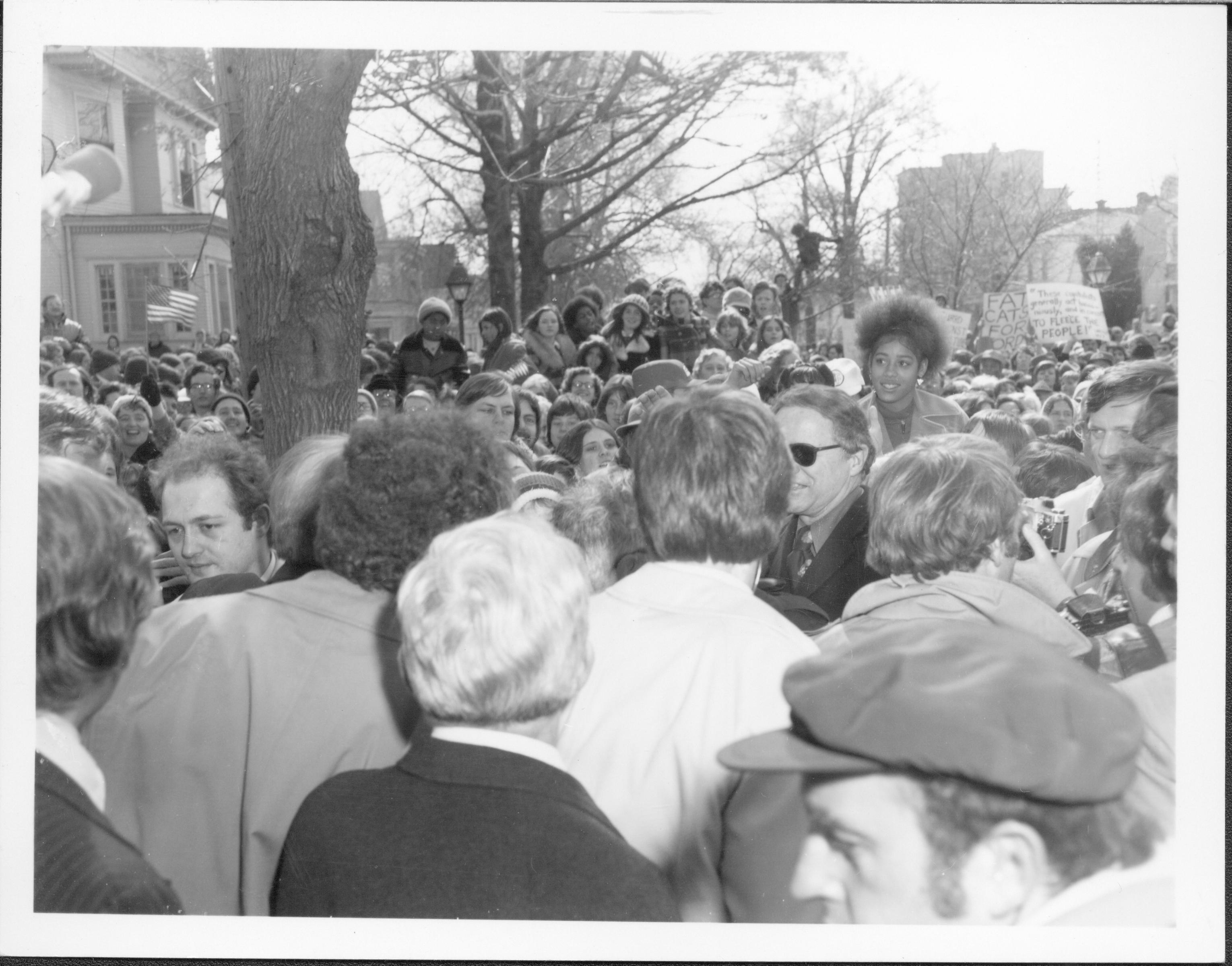 President Ford in crowd Lincoln Home NHS- President Ford and V.C. Corner Stone, neg #24 class 1000, class 8 pic 24, 134 President, Ford, visit, dedication