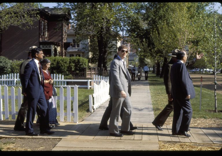 Group walking down board walk (8th & Jackson). Lincoln Home NHS- Foreign Dignitary Visit dignitary, visit, tour