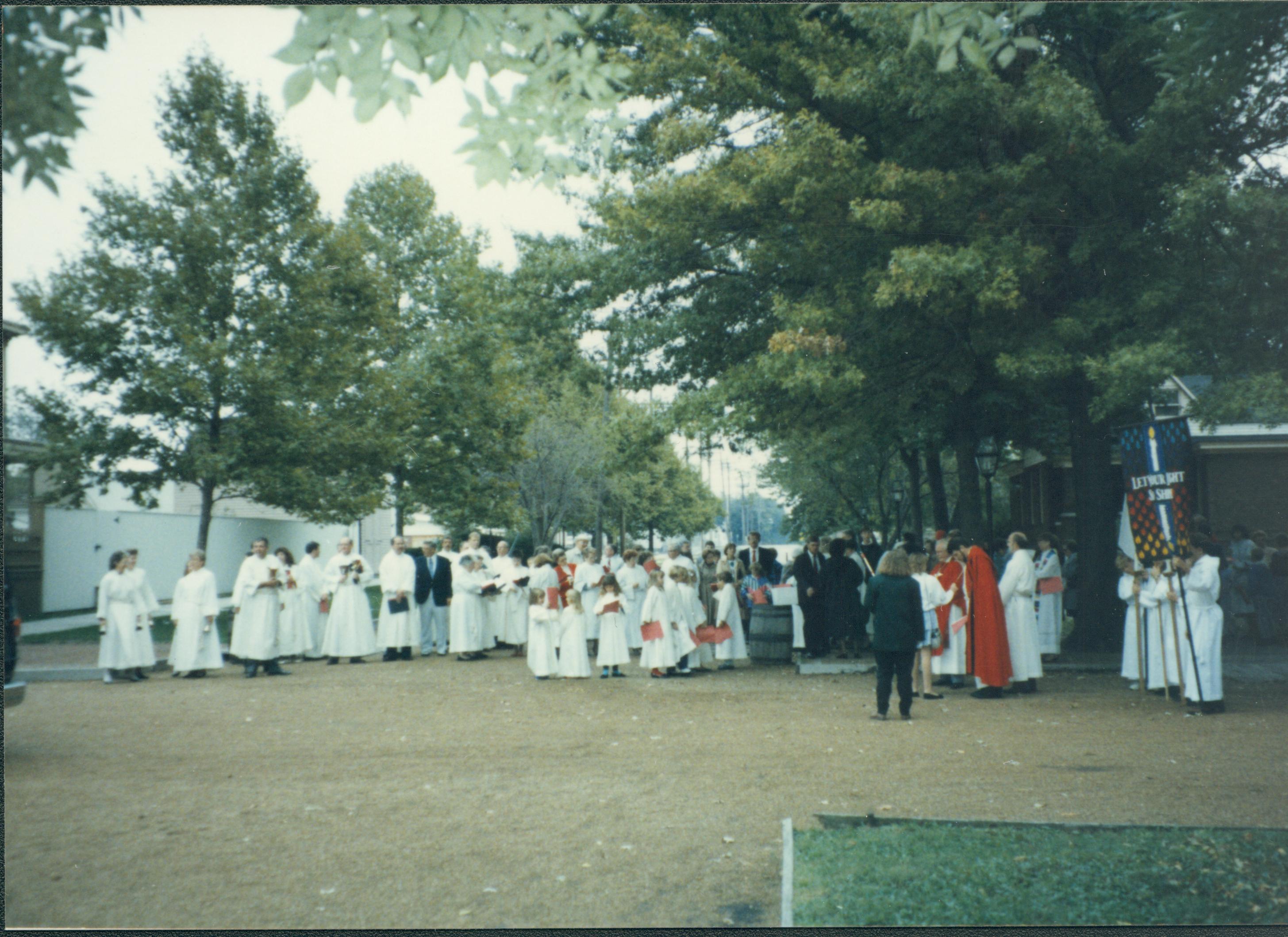 Grace Lutheran Church holding services in front of Sprigg or Arnold Home Lincoln Home NHS- Grace Lutheran Service service, Grace, Lutheran