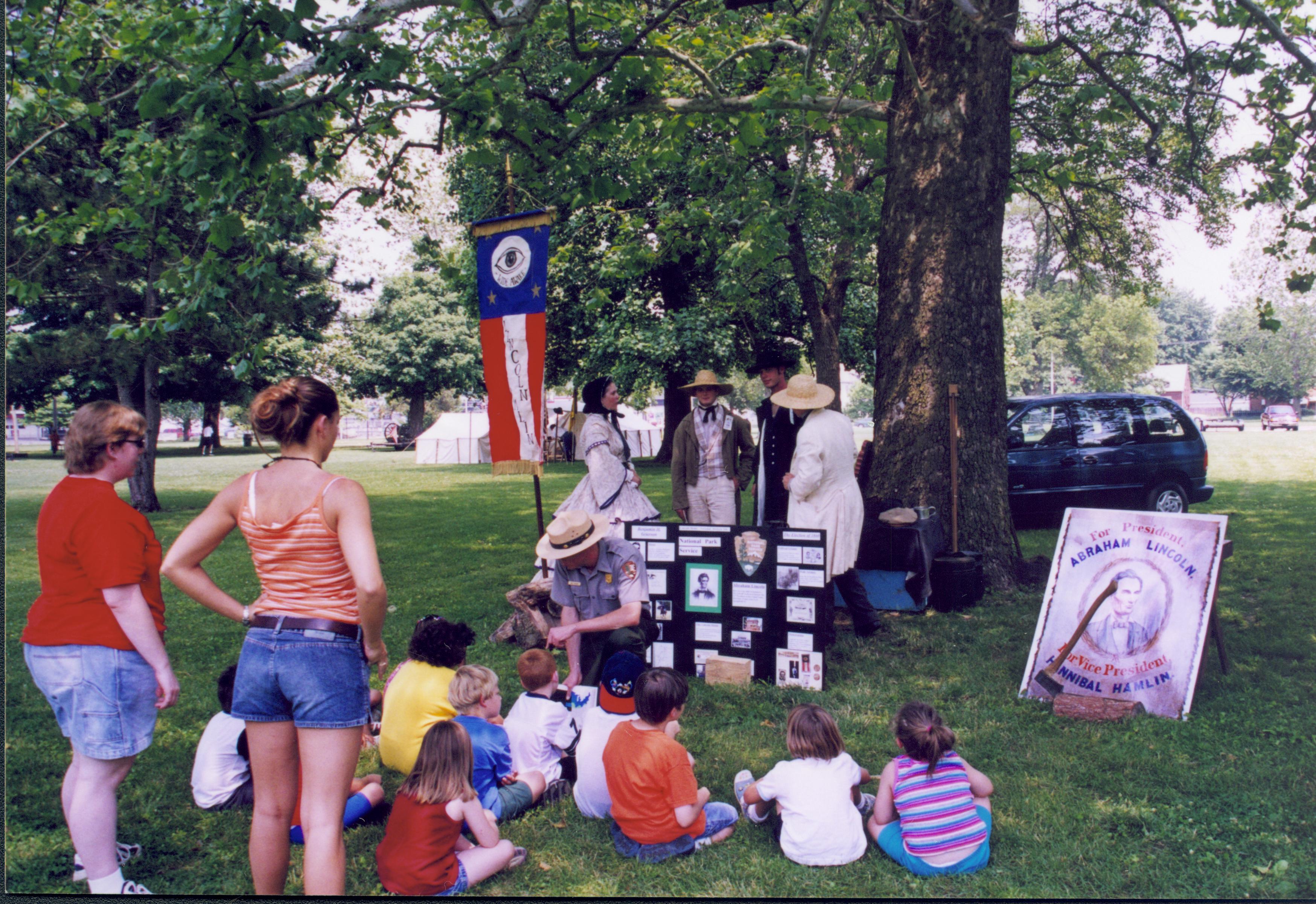 Children seated listening to Ranger. Lincoln Home NHS- Grierson Days Jacksonville Grierson, Jacksonville, celebration