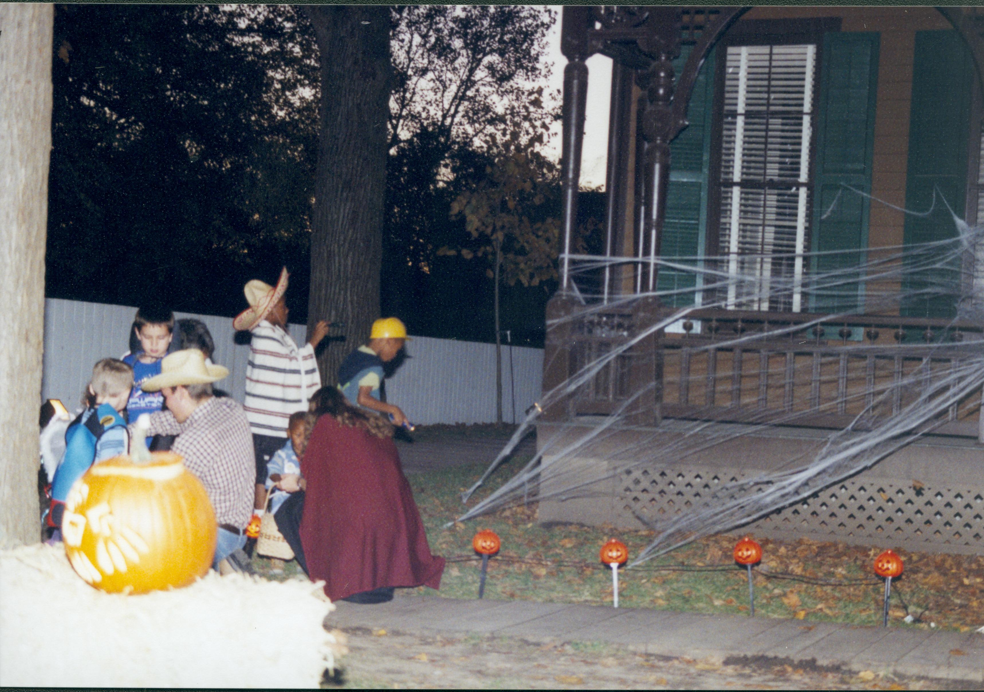 Kids in costume in front of the Shutt house. Lincoln Home NHS- Halloween halloween, costumes, decorations