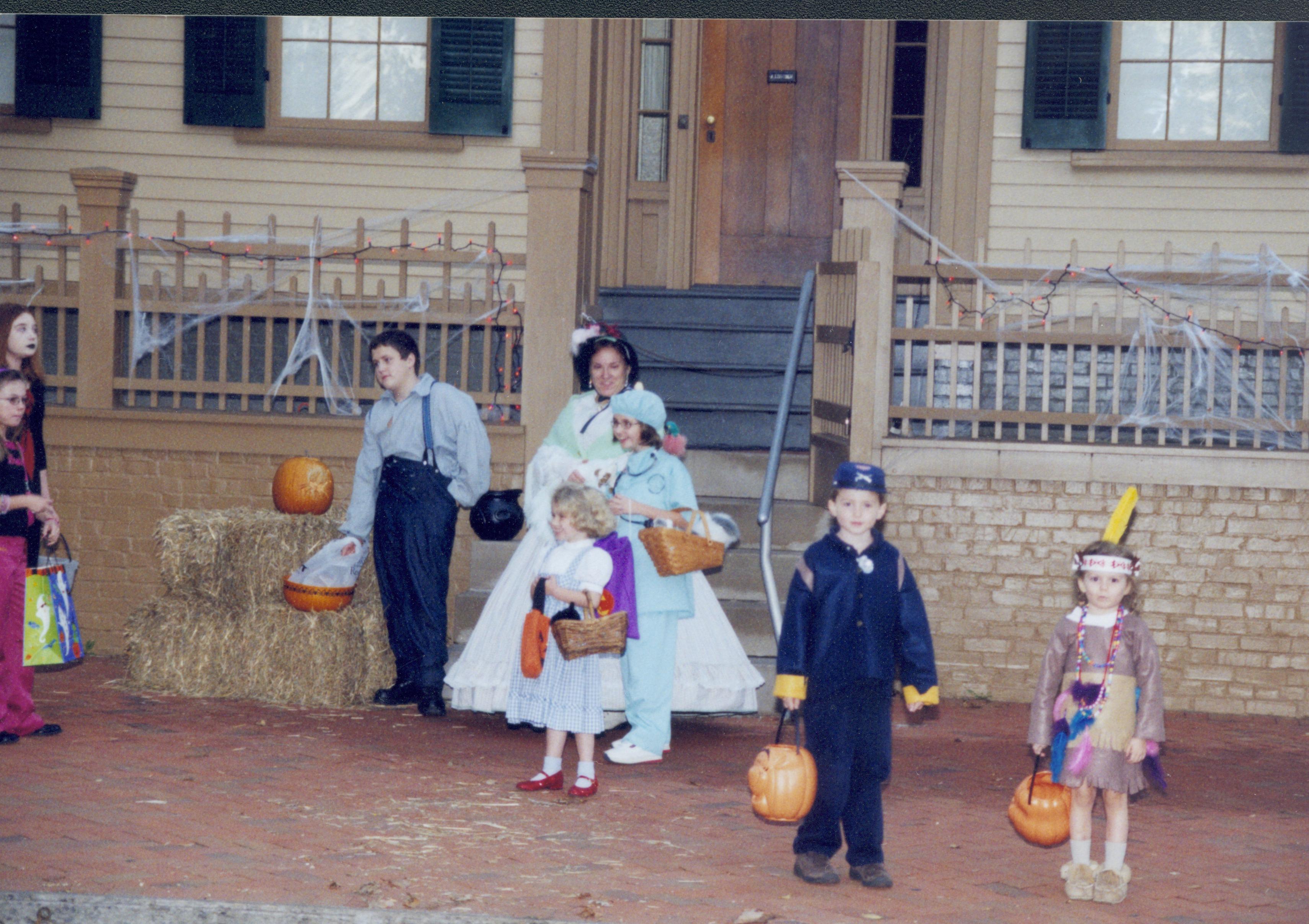 Costumed children in front of Home. Lincoln Home NHS- Halloween halloween, costumes, decorations