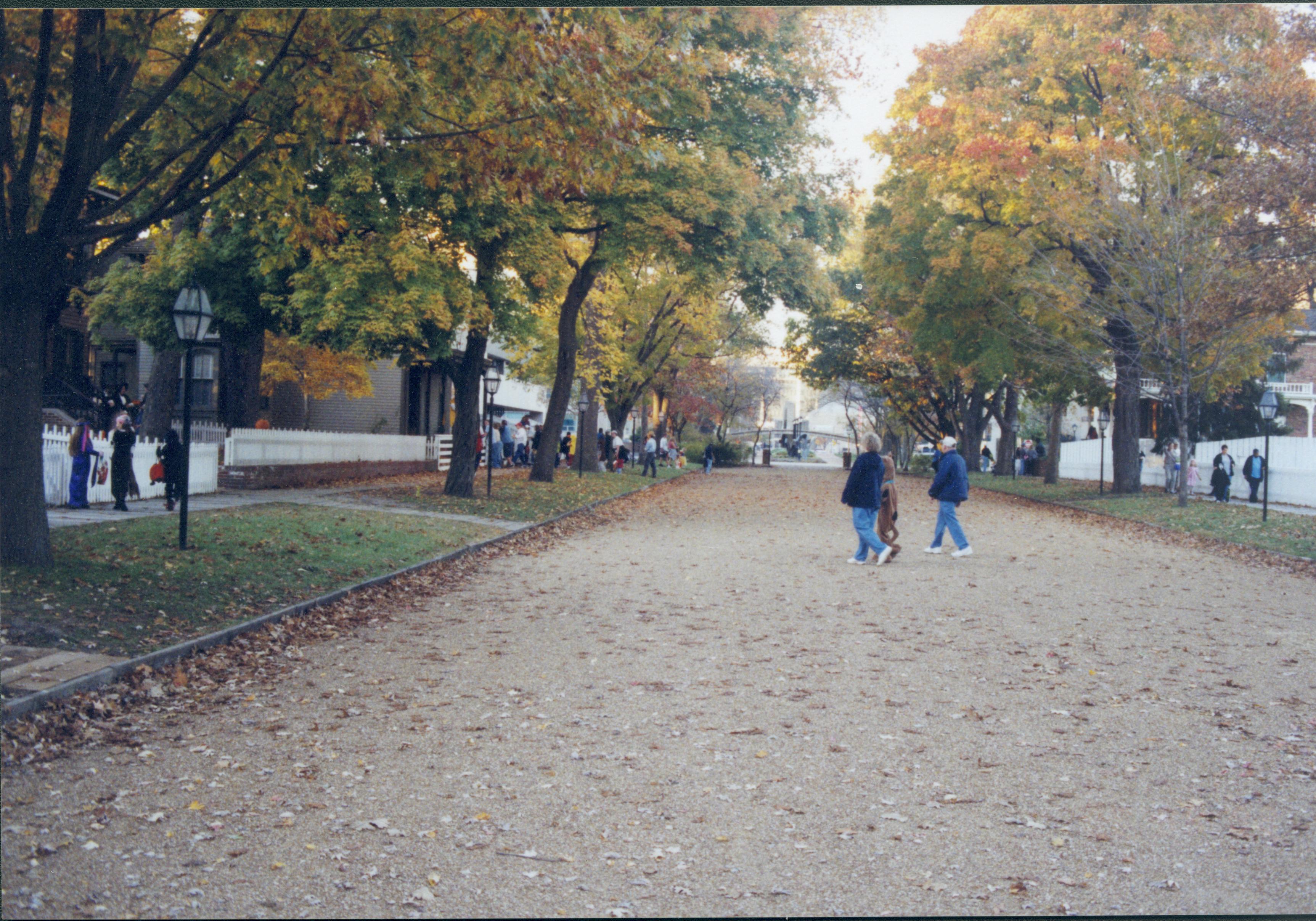 Looking north up Eighth street at visitors. Lincoln Home NHS- Halloween halloween, costumes, decorations