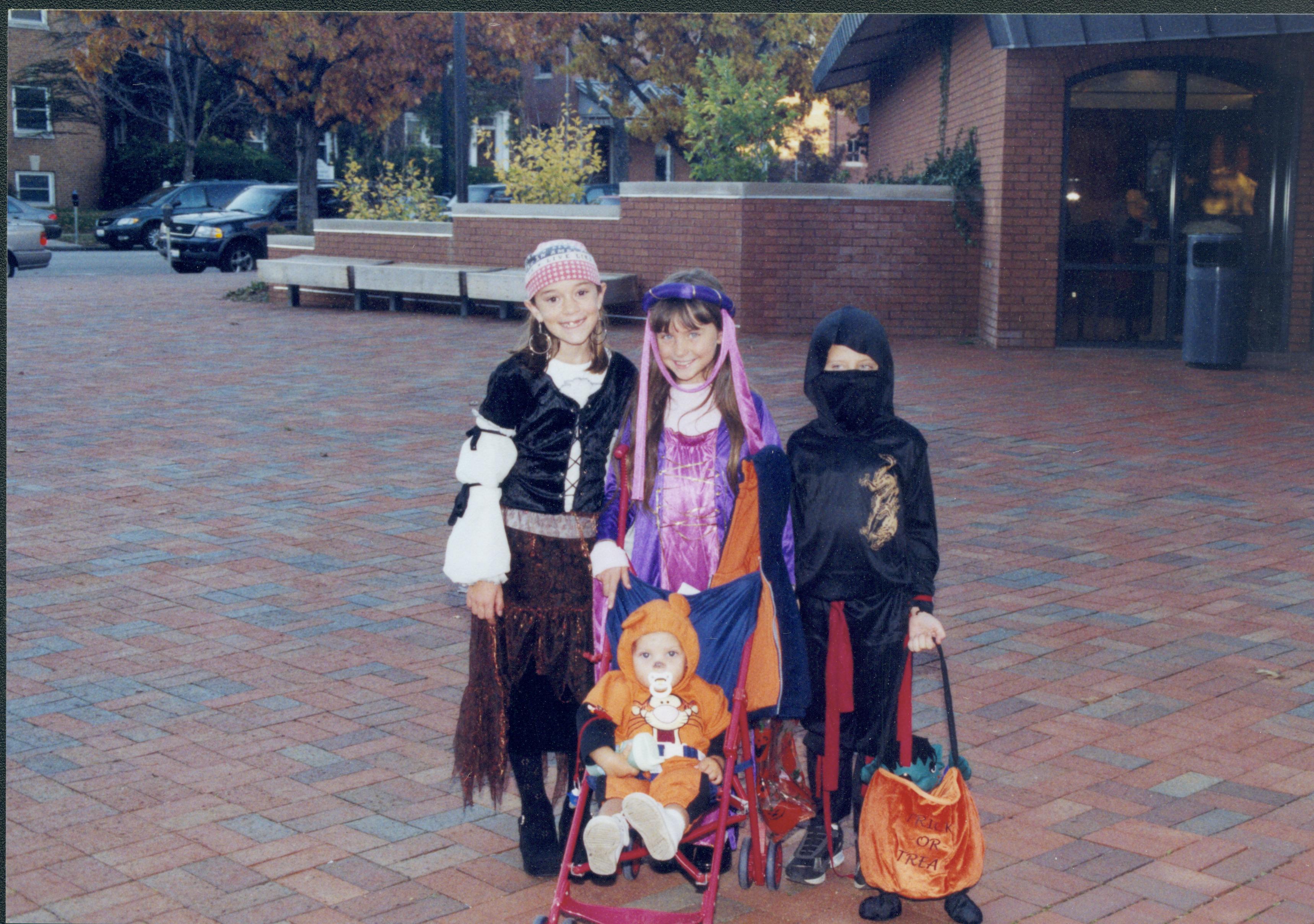 Four children in halloween costumes. Lincoln Home NHS- Halloween halloween, costumes, decorations