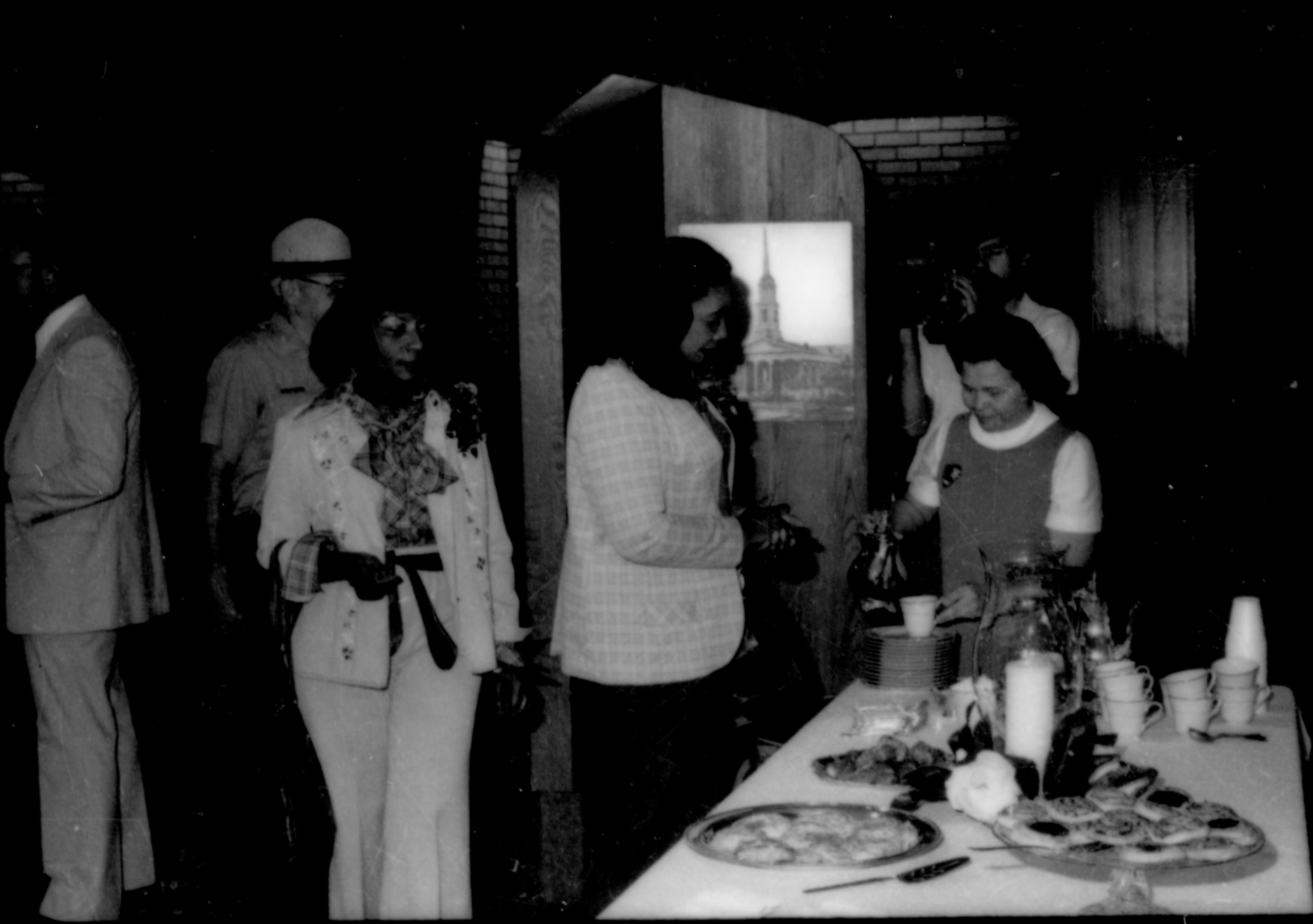 Ladies at refreshment table. Lincoln Home NHS- Coretta King Visit King, visit, reception