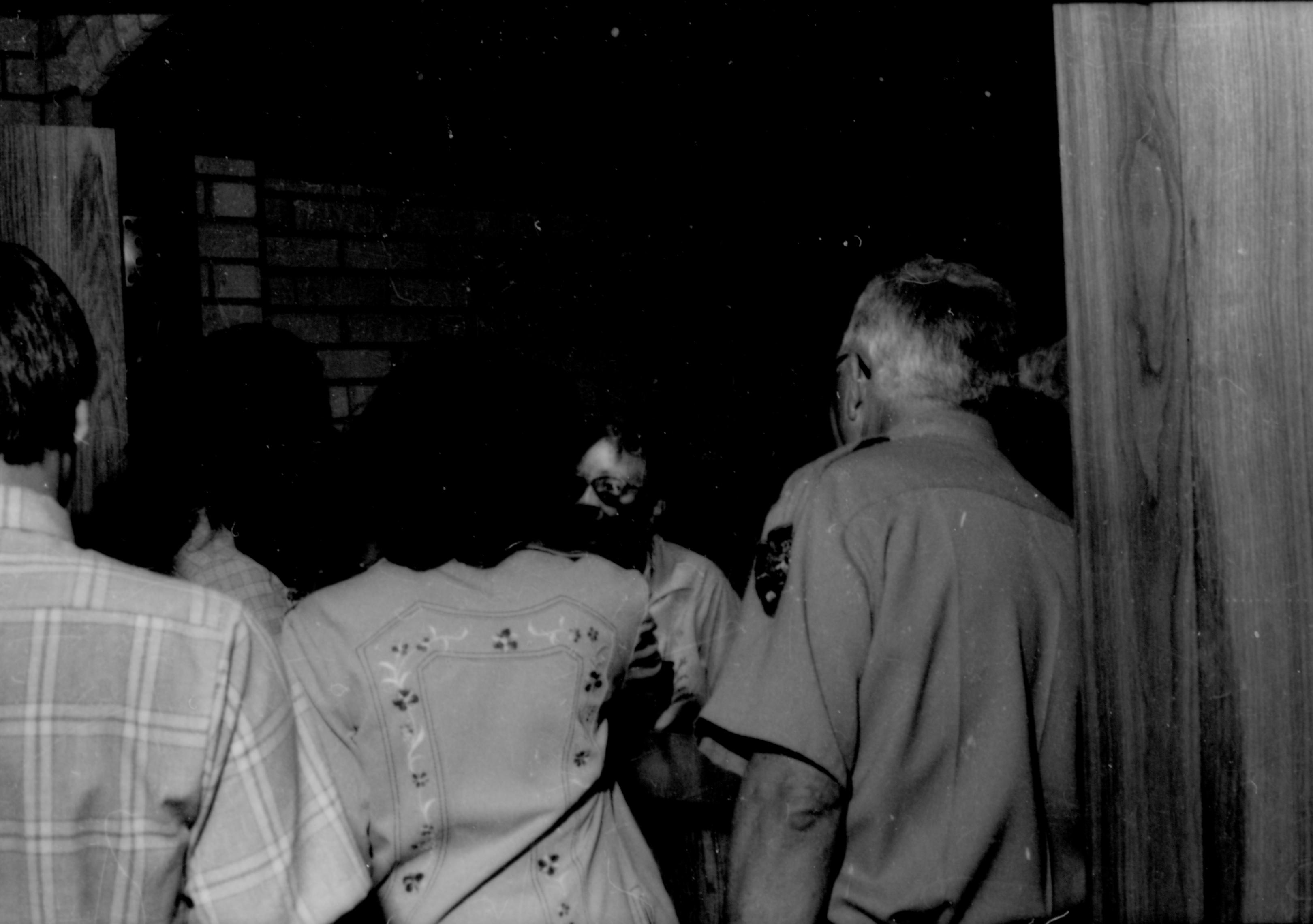 Ranger and group in doorway. Lincoln Home NHS- Coretta King Visit King, visit