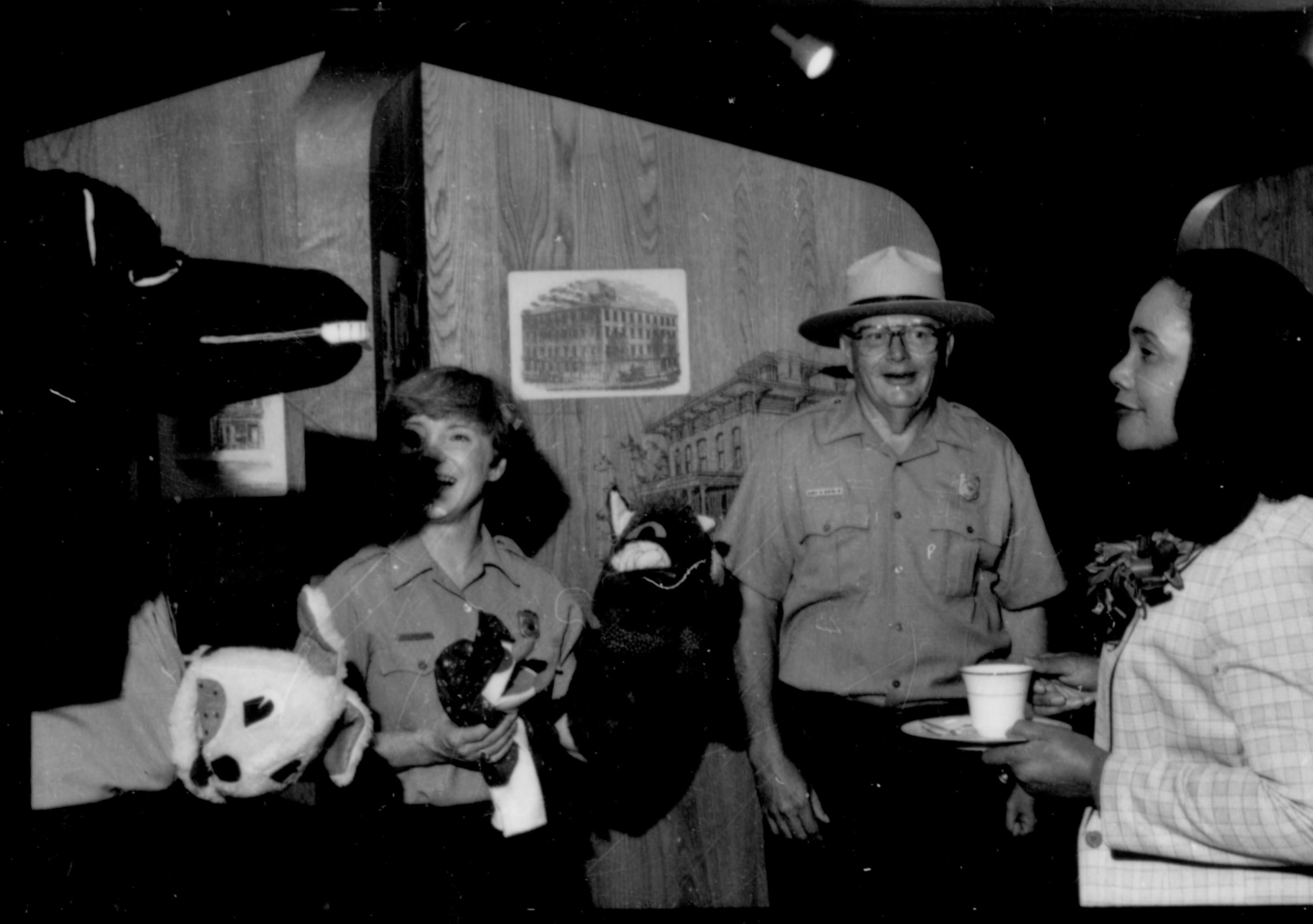 Two Rangers with puppets. Lincoln Home NHS- Coretta King Visit King, visit