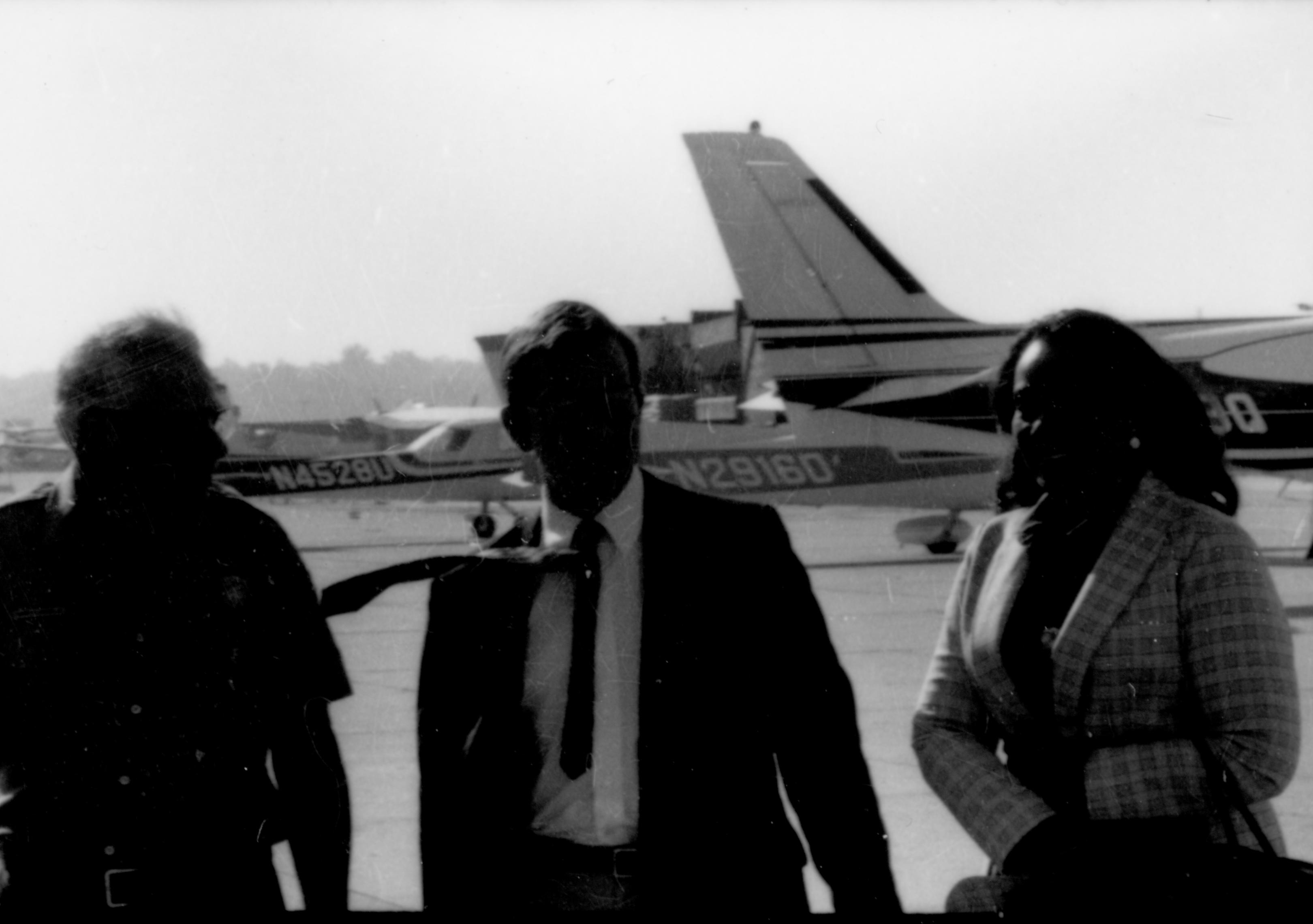 Ranger, man and lady at airport. Lincoln Home NHS- Coretta King Visit King, visit, airport