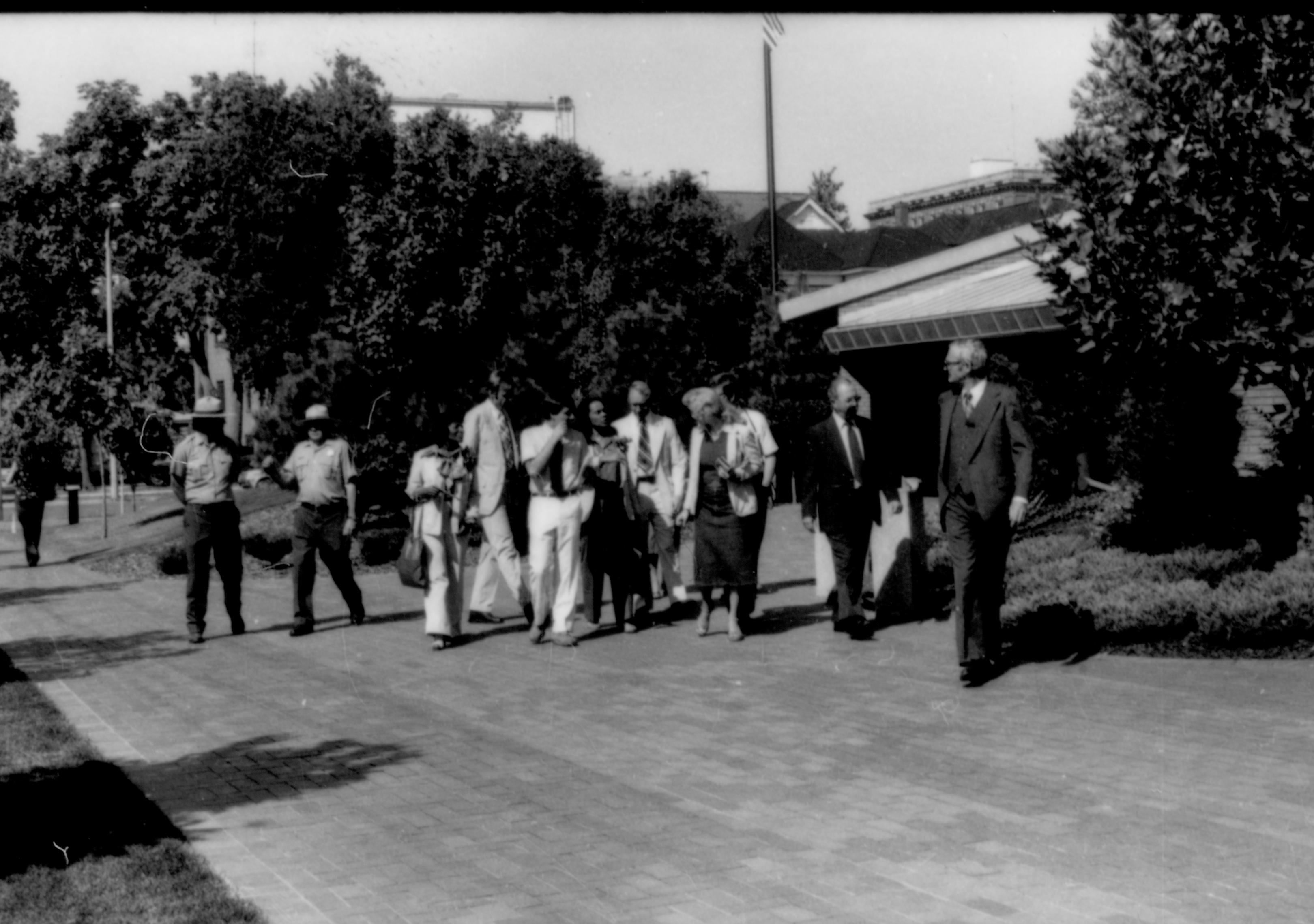 Group walking outside VC. Lincoln Home NHS- Coretta King Visit King, visit, tour