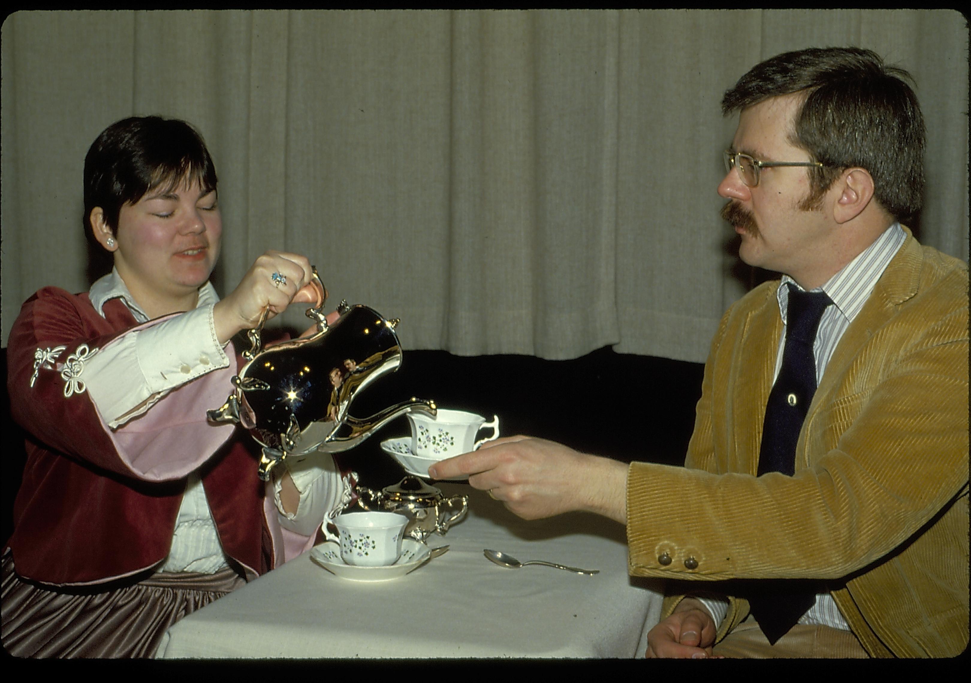 Lady in period dress pouring a beverage. Lincoln Home NHS- Lincoln's Birthday birthday, Lincoln, play