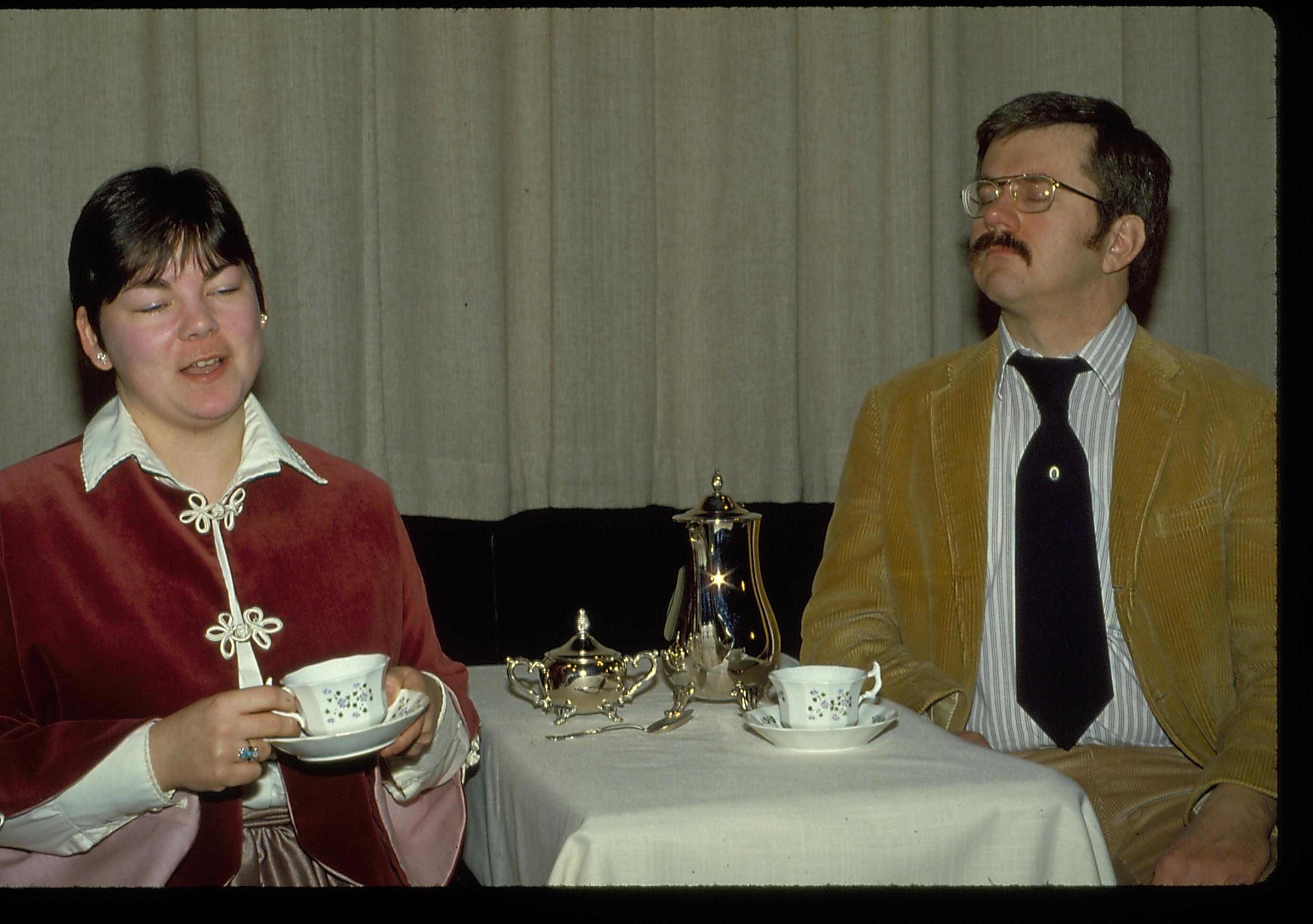 Lady in period dress and man sitting at table Lincoln Home NHS- Lincoln's Birthday birthday, Lincoln, play