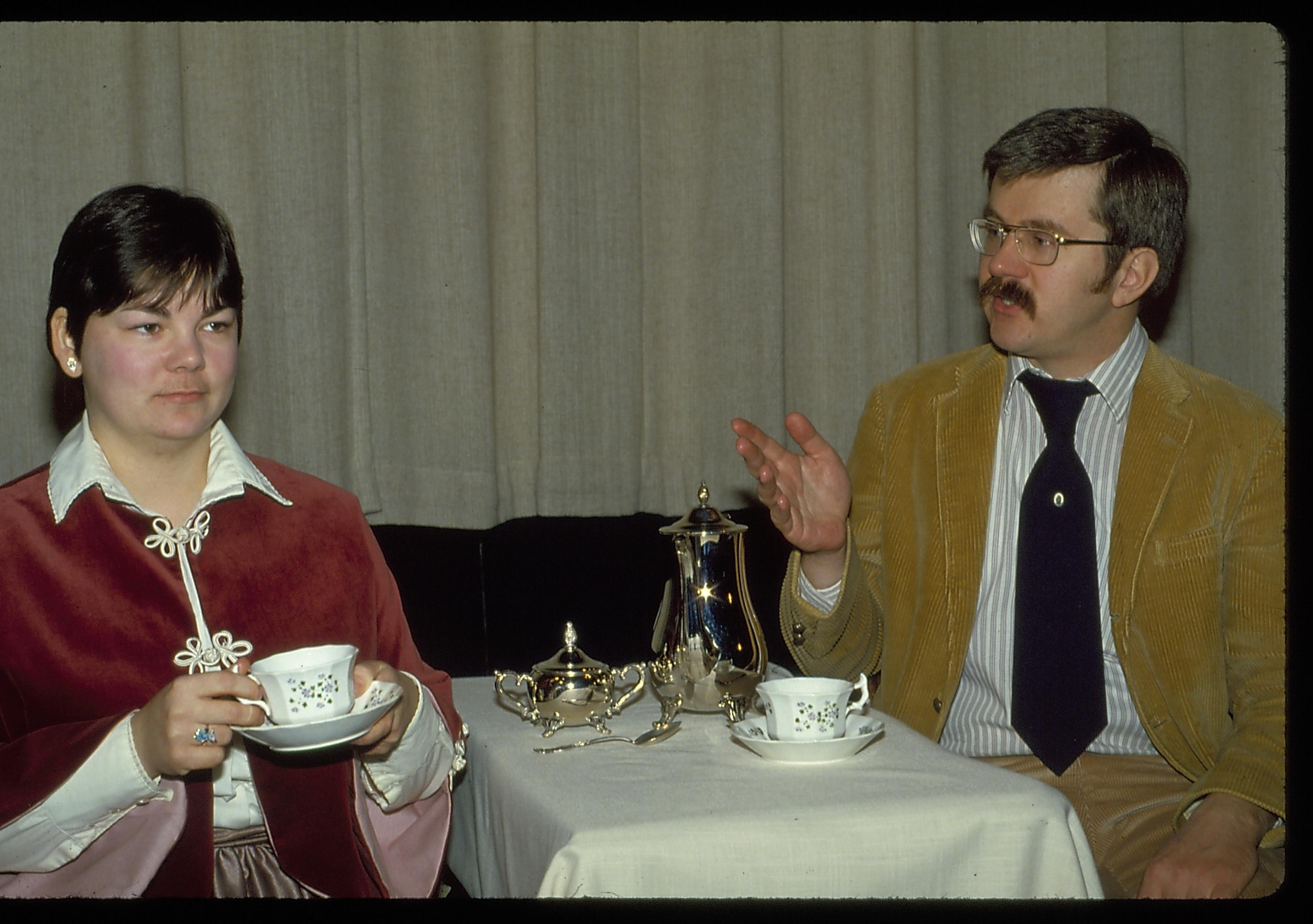 Lady in period dress and man sitting at table Lincoln Home NHS- Lincoln's Birthday birthday, Lincoln, play