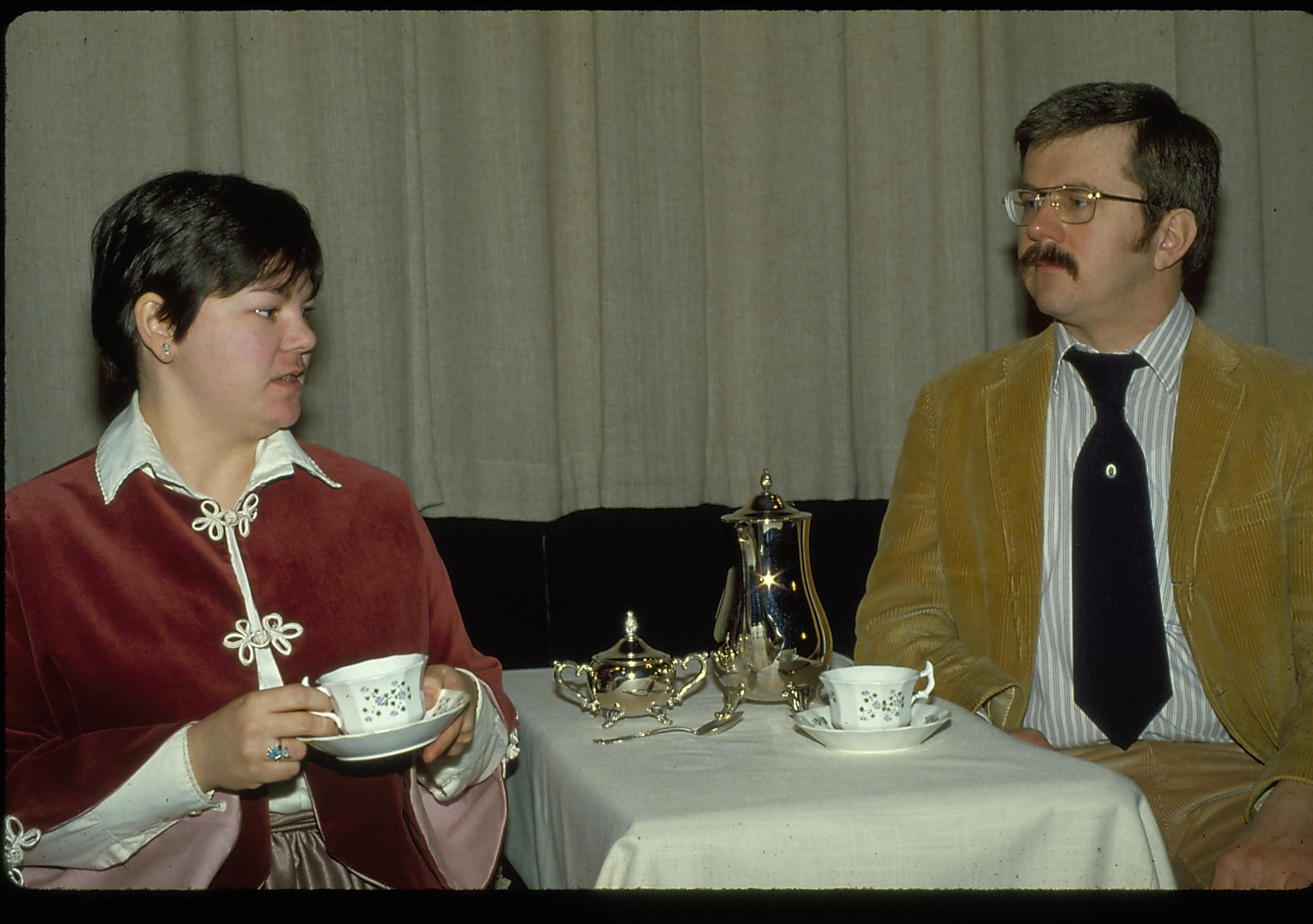 Lady in period dress and man sitting at table Lincoln Home NHS- Lincoln's Birthday birthday, Lincoln, play