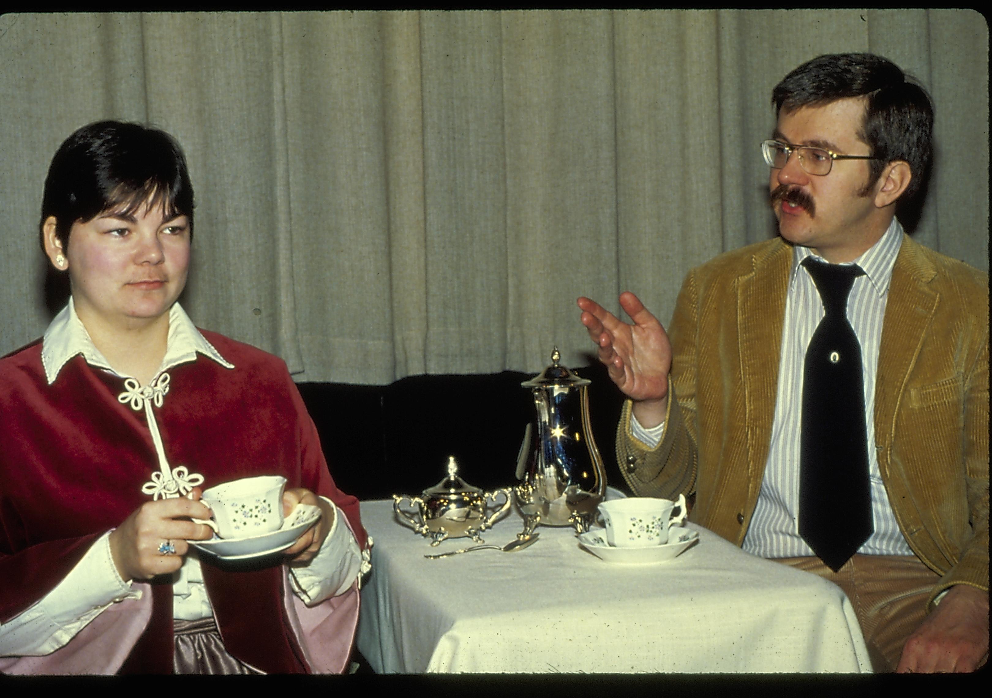 Lady in period dress and man sitting at table Lincoln Home NHS- Lincoln's Birthday birthday, Lincoln, play