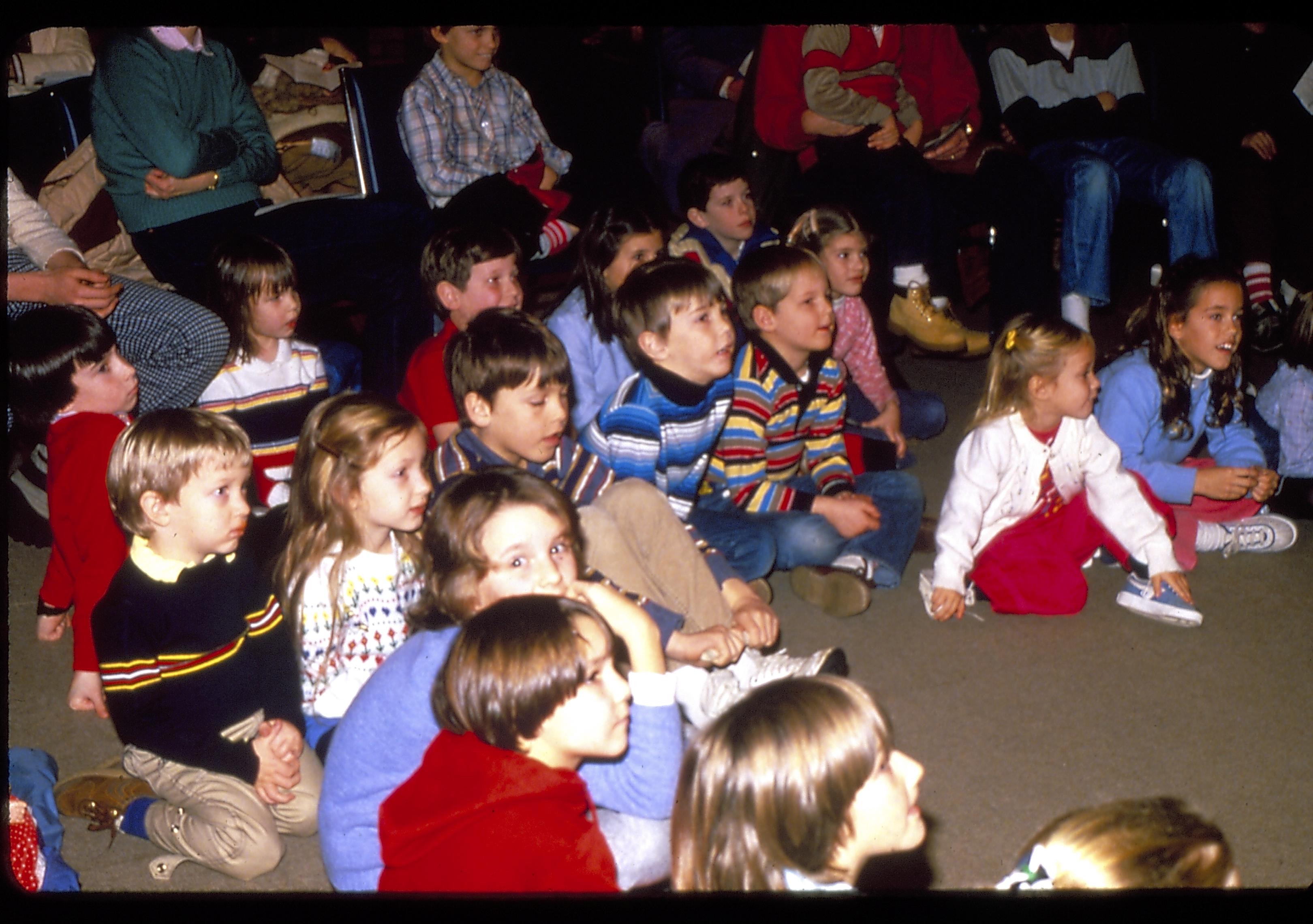 Children listening to presentation. Lincoln Home NHS- Lincoln's Birthday 1984 birthday, Lincoln