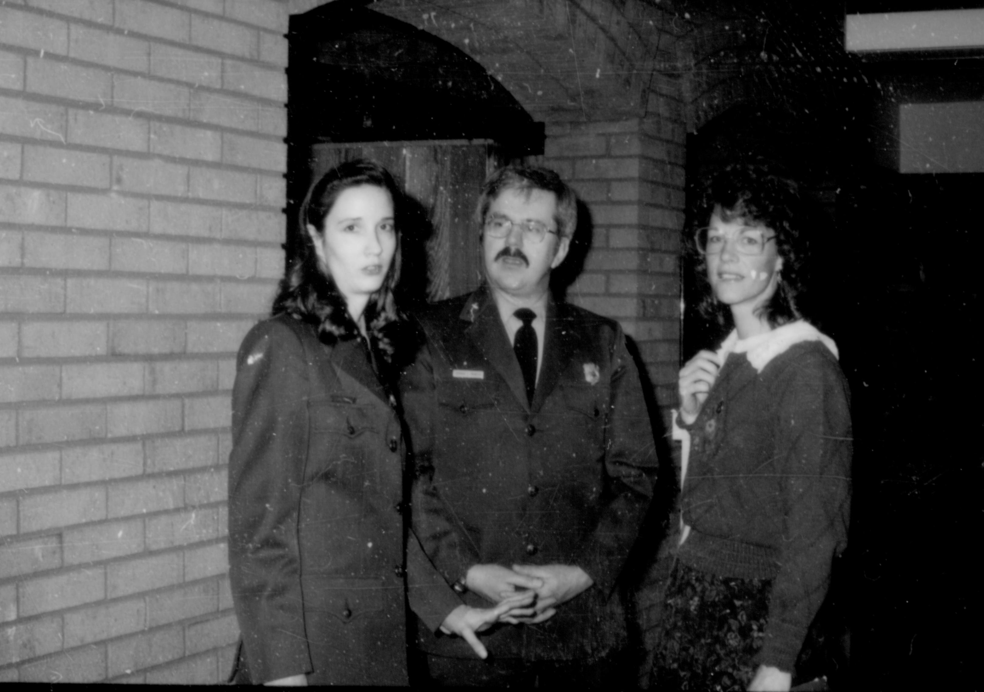 Two park staff and visitor. Lincoln Home NHS- Lincoln's Birthday 1988, 26 birthday, Lincoln, award