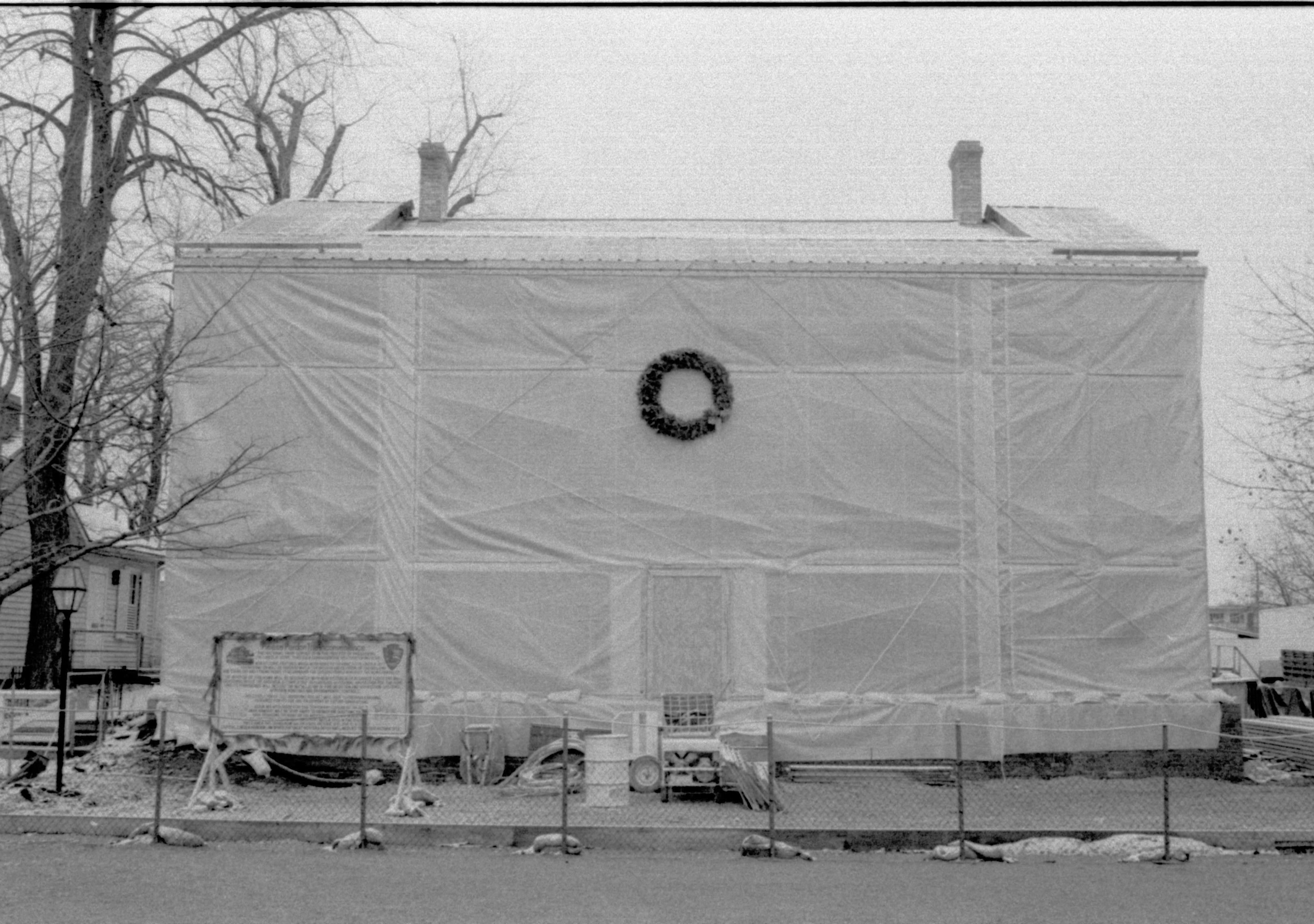 Lincoln Home NHS- Christmas in Lincoln Neighborhood  Looking east from 8th Street toward Lincoln Home Christmas, neighborhood, restoration, wreath