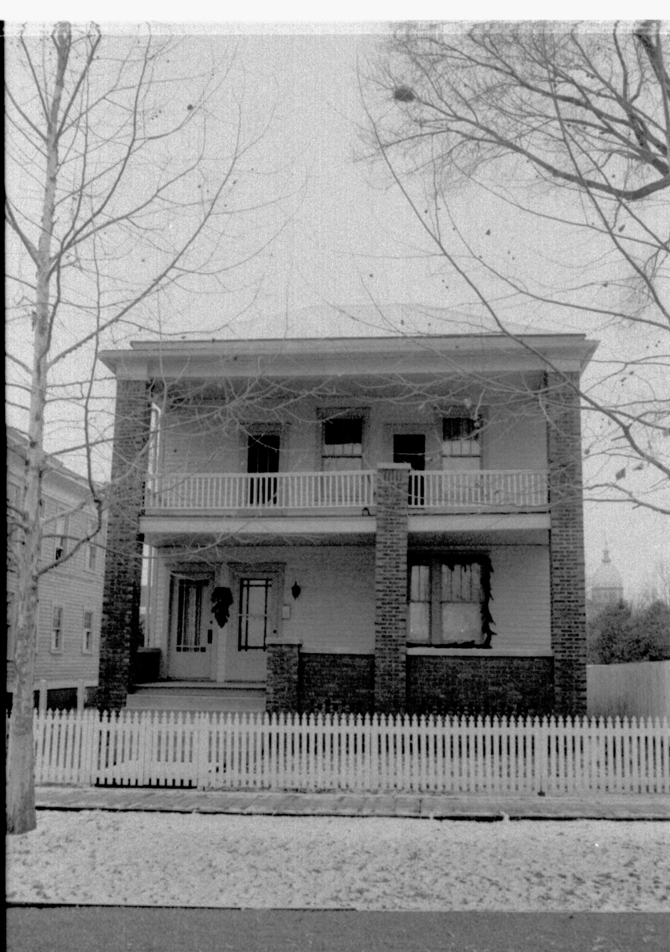 Lincoln Home NHS- Christmas in Lincoln Neighborhood  Looking west from 8th Street toward Sprigg house Christmas, neighborhood, Sprigg, wreath